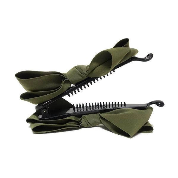 Satin Layer Bow Banana Hair Clip Women Hair Accessory