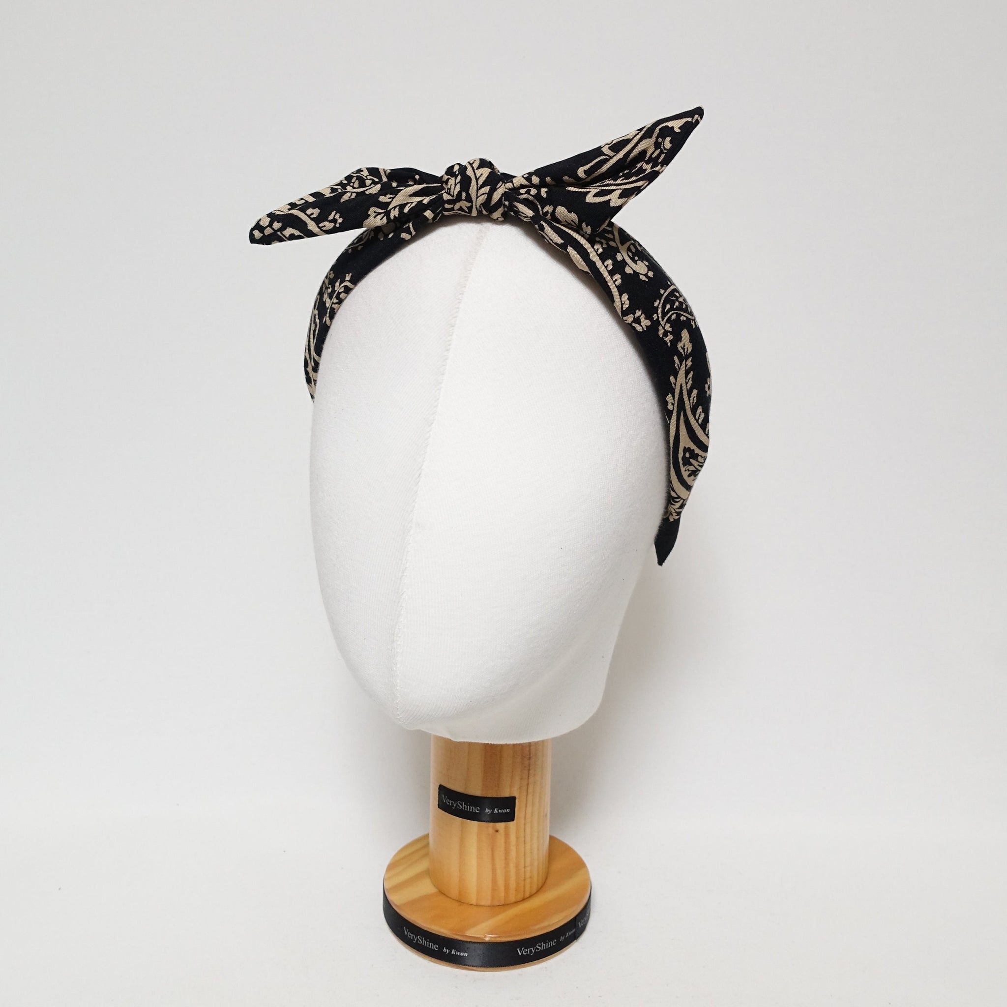 wired hair bow paisley print hairband pattern print fashion headband woman hair accessory
