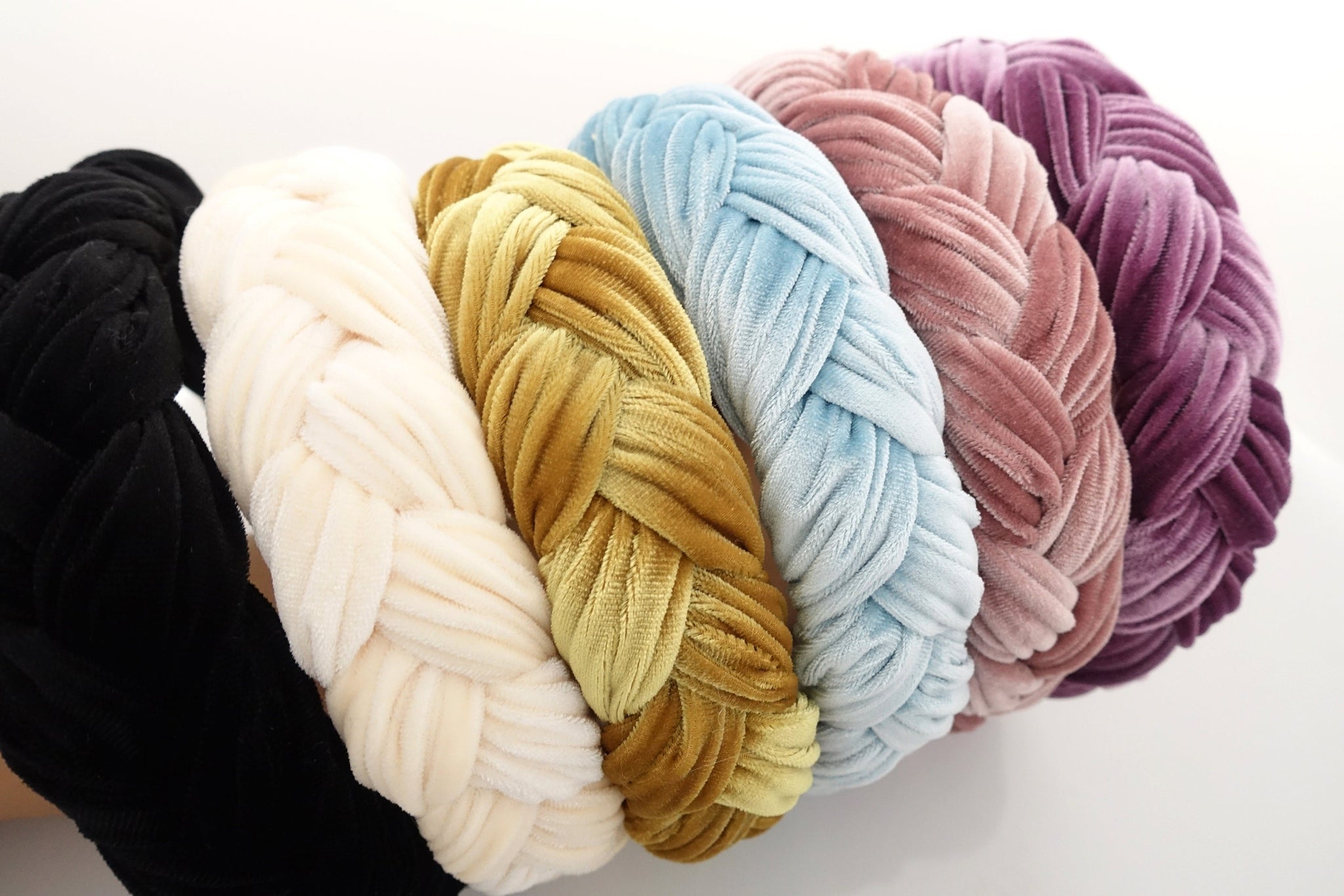 velvet braided headband wide version stylish chunky hairband women plaited hair accessory