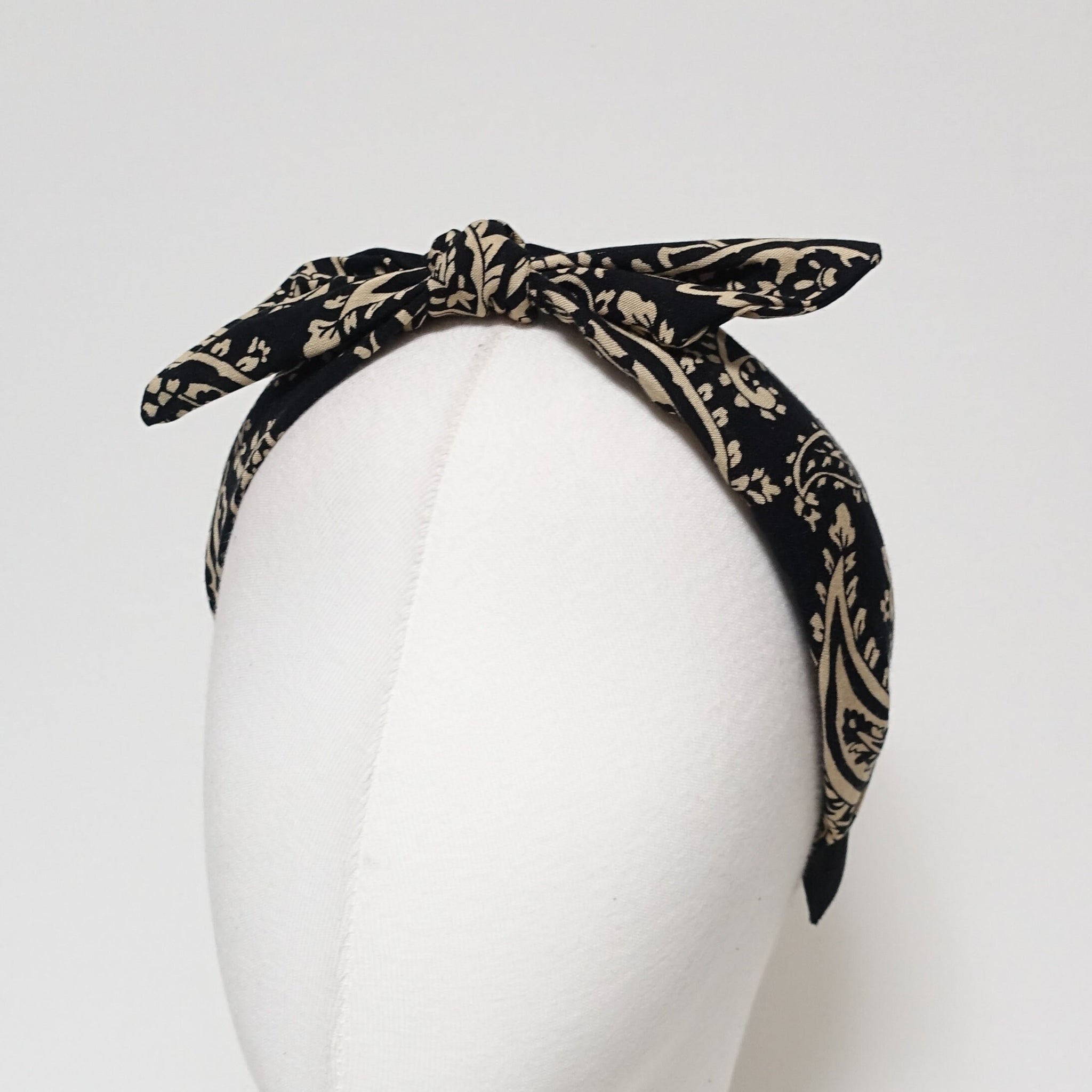 wired hair bow paisley print hairband pattern print fashion headband woman hair accessory