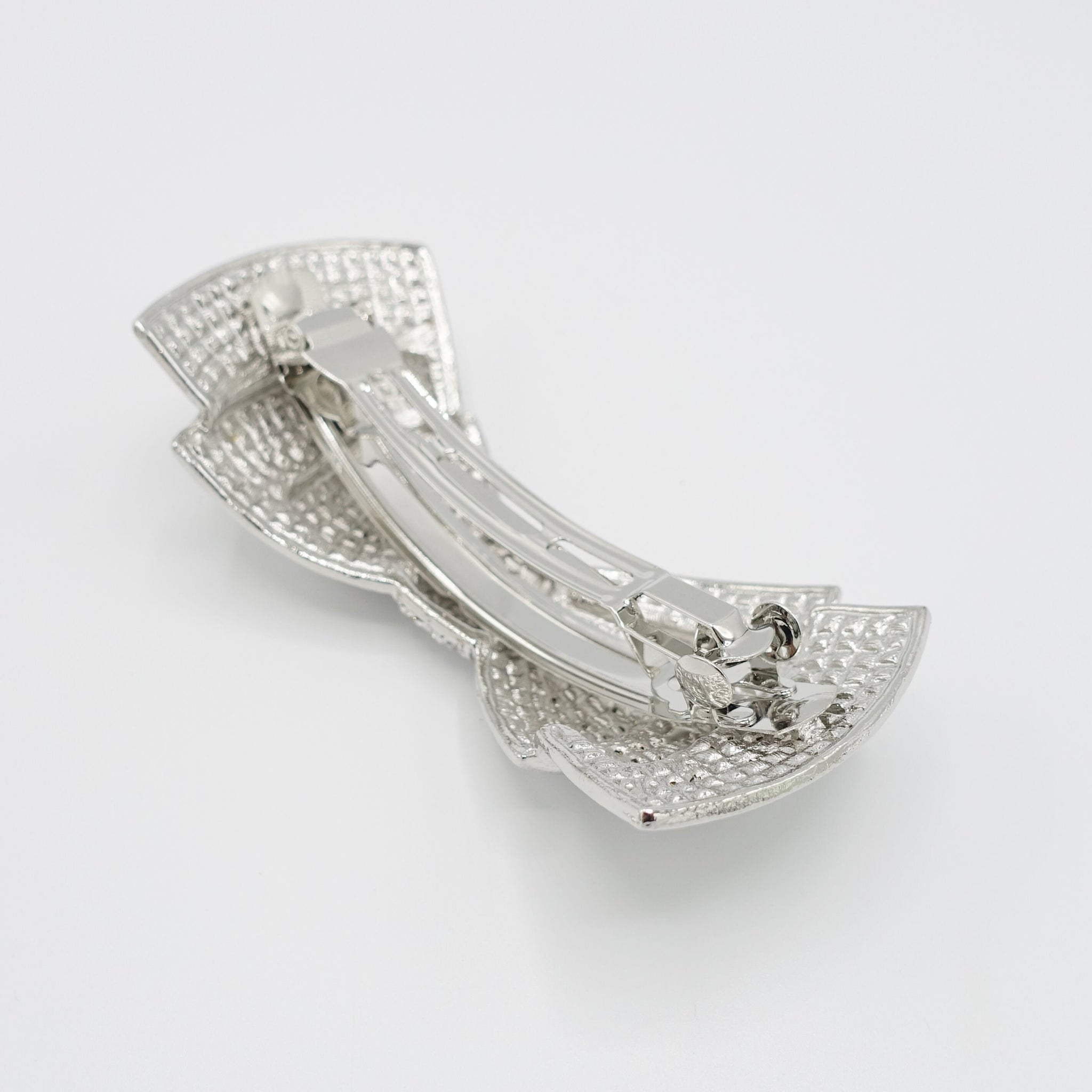 layered hair bow rhinestone decorated french hair barrette crystal jewel decorated women hair accessory