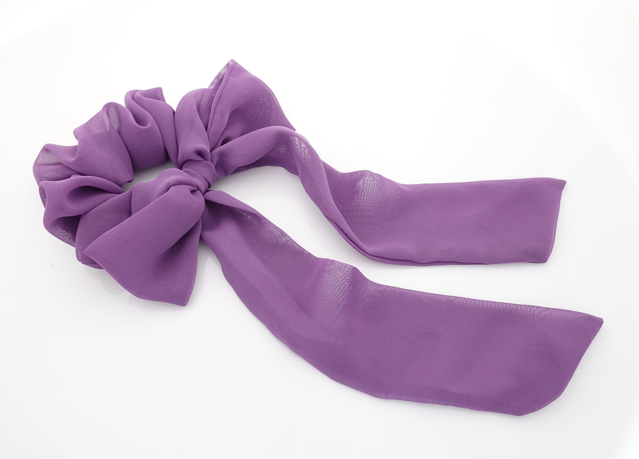 chiffon long tail bow knot scrunchies hair tie woman hair elastic accessory