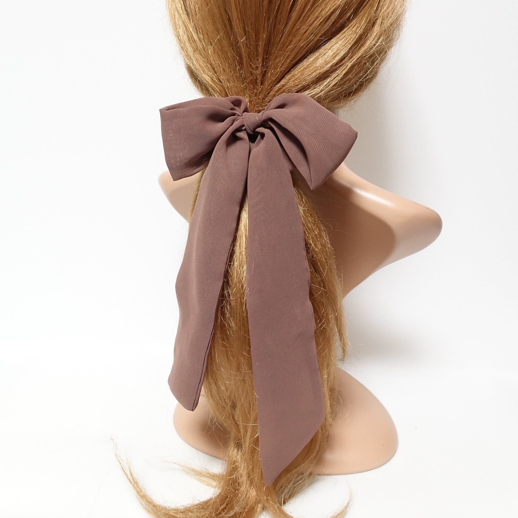 chiffon long tail bow knot scrunchies hair tie woman hair elastic accessory