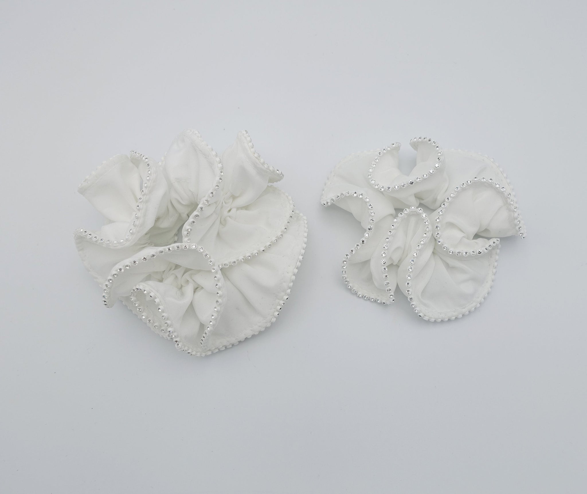 Swarovski Crystal Trim Black Satin Hair Elastics Scrunchies Gift Women Hair Accessories