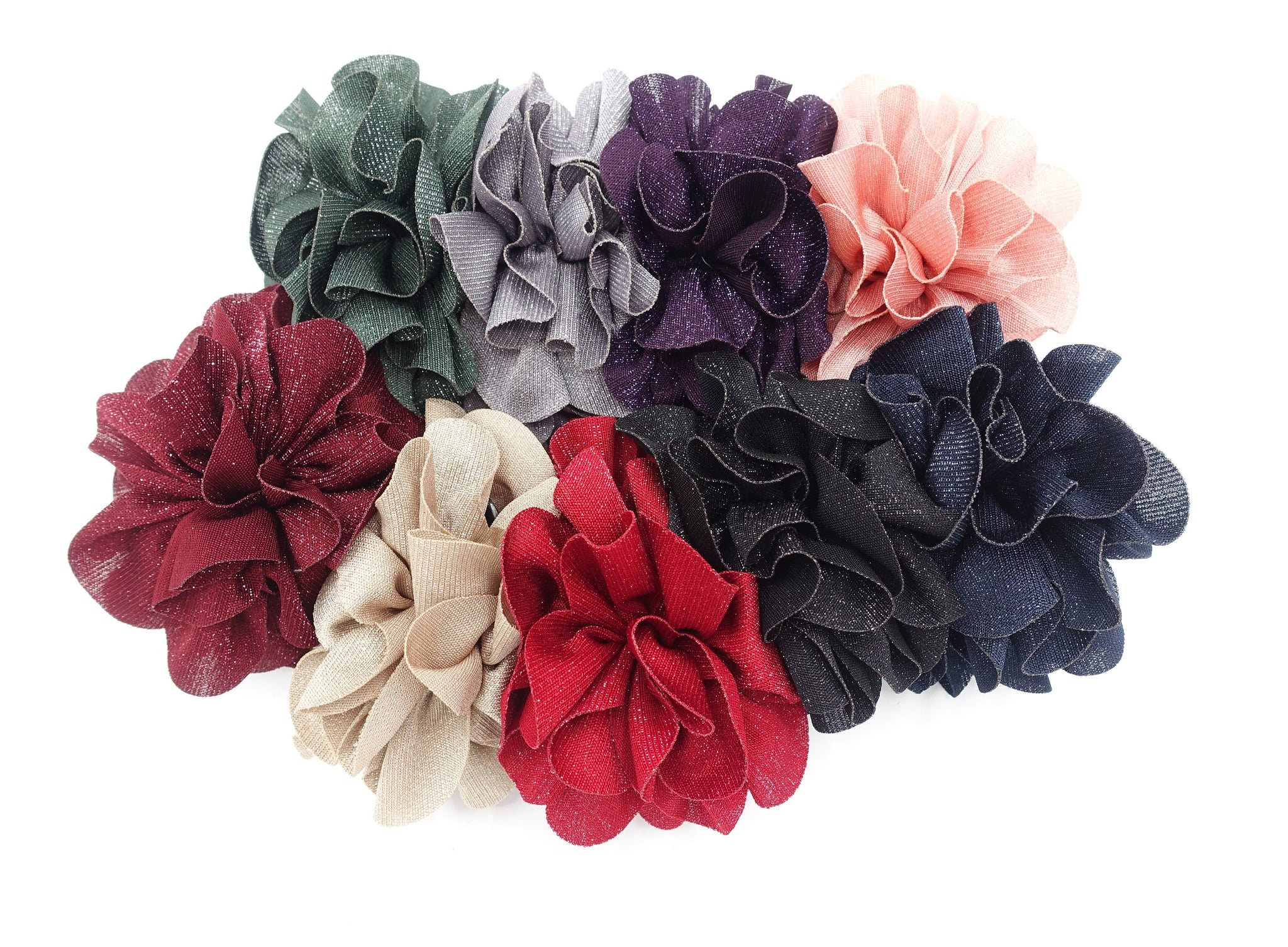 pearl glittering petal big flower hair claw women hair accessory