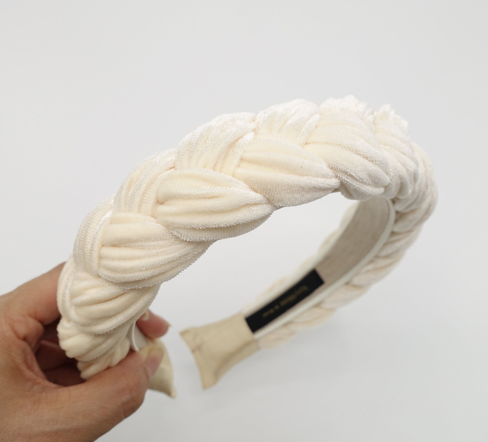 velvet braided headband wide version stylish chunky hairband women plaited hair accessory