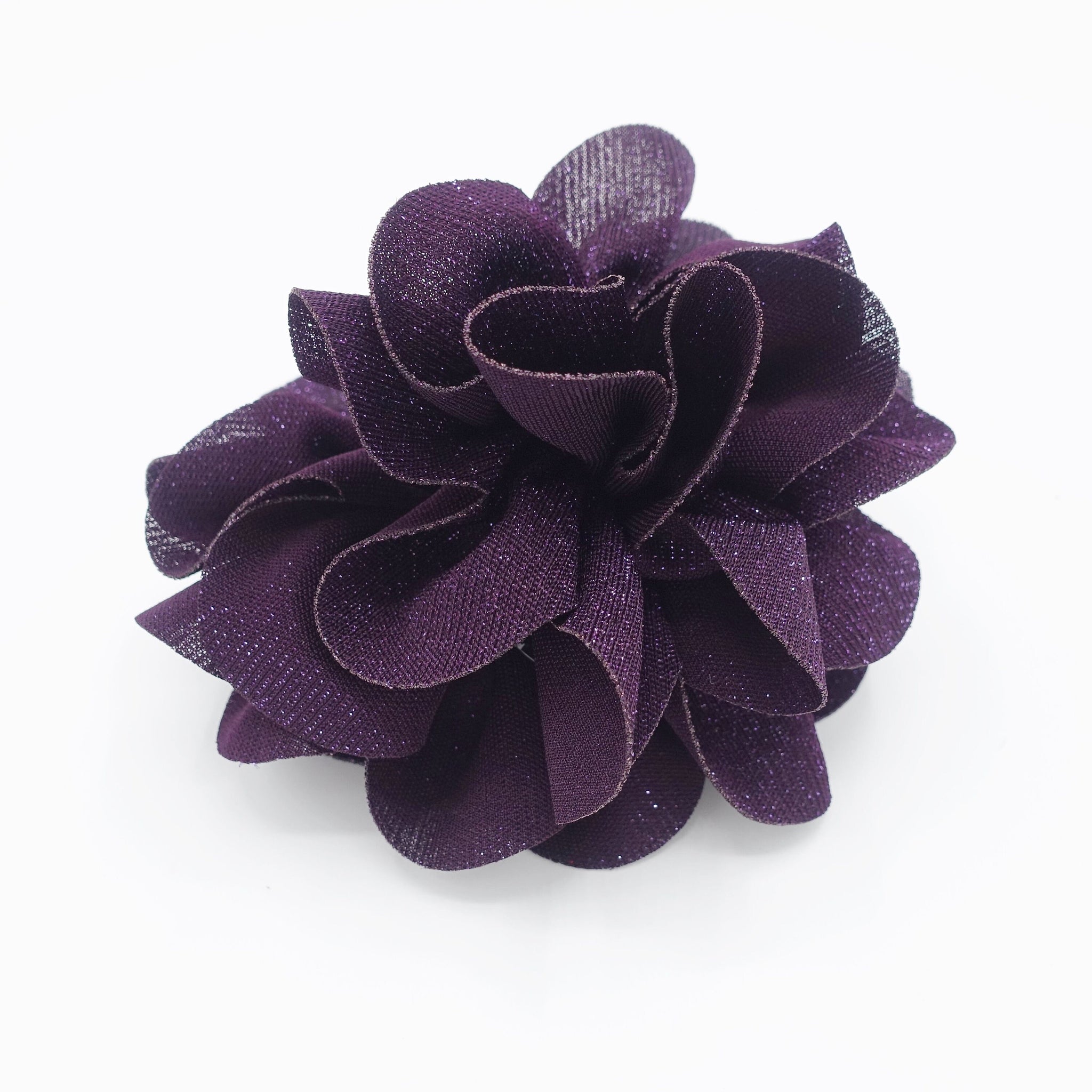 pearl glittering petal big flower hair claw women hair accessory