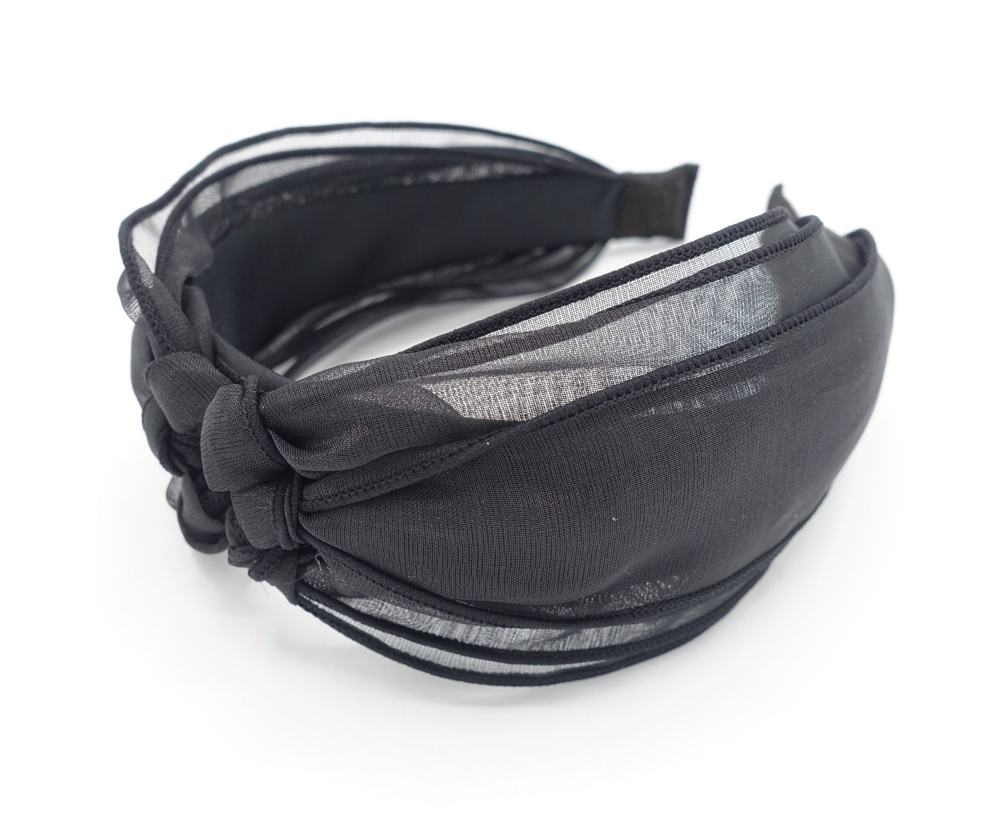 sheer fabric circle knotted headband organza style hairband knot hair accessory