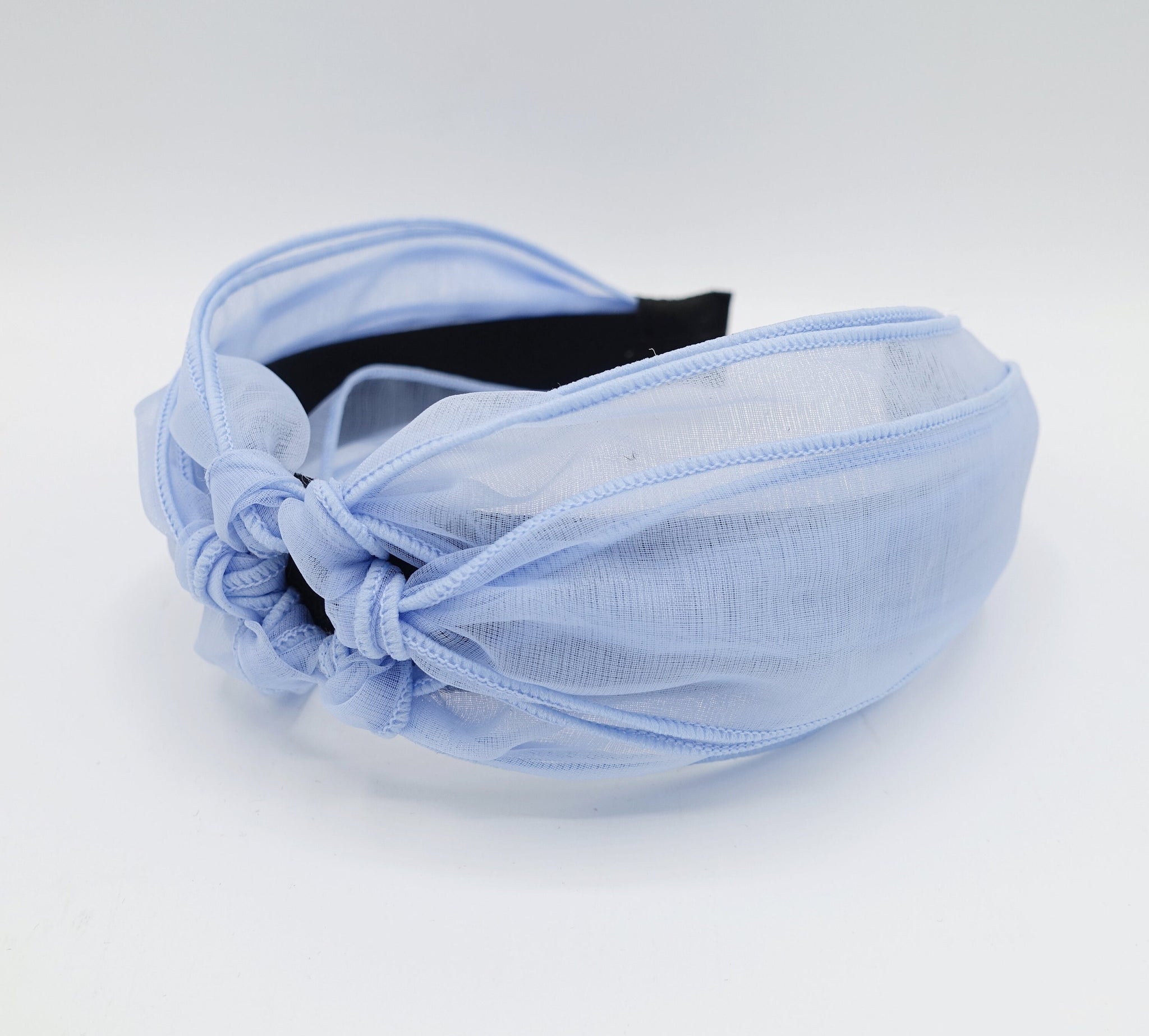 sheer fabric circle knotted headband organza style hairband knot hair accessory