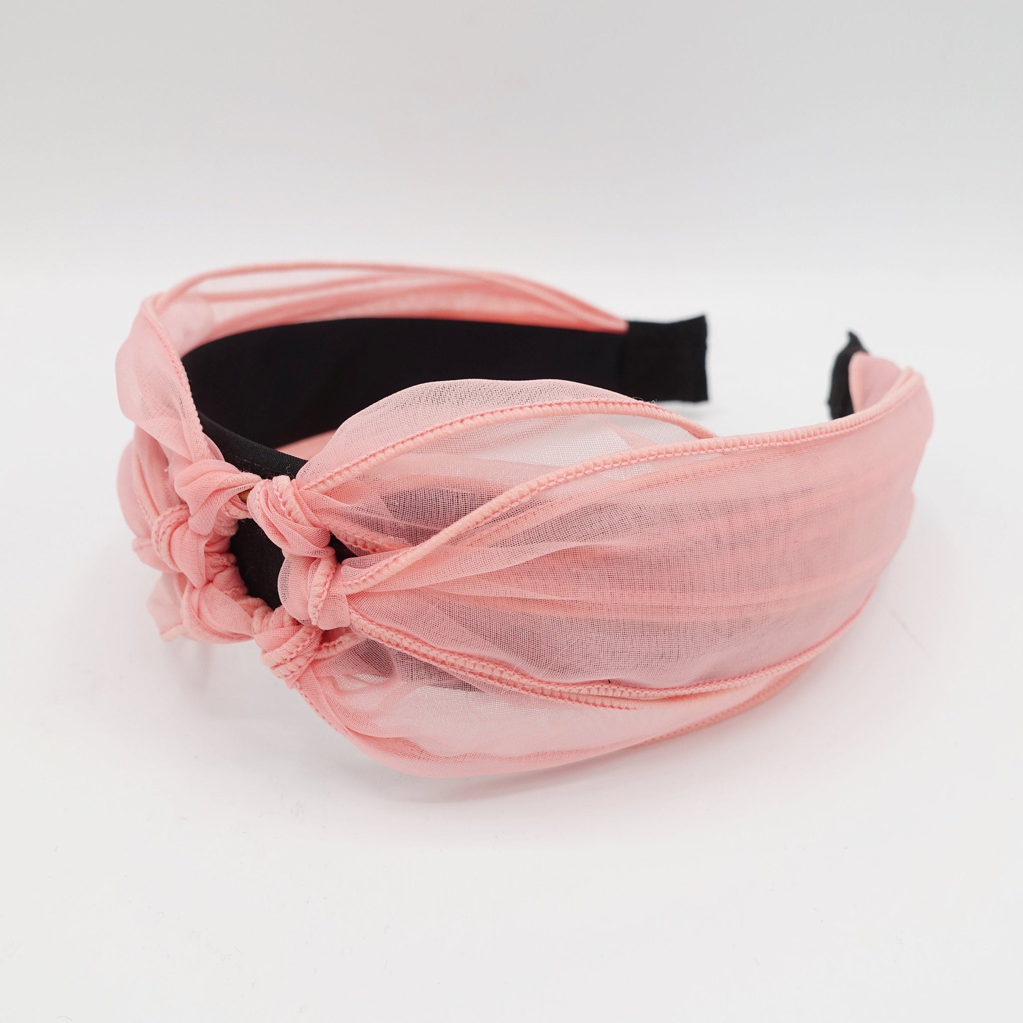sheer fabric circle knotted headband organza style hairband knot hair accessory