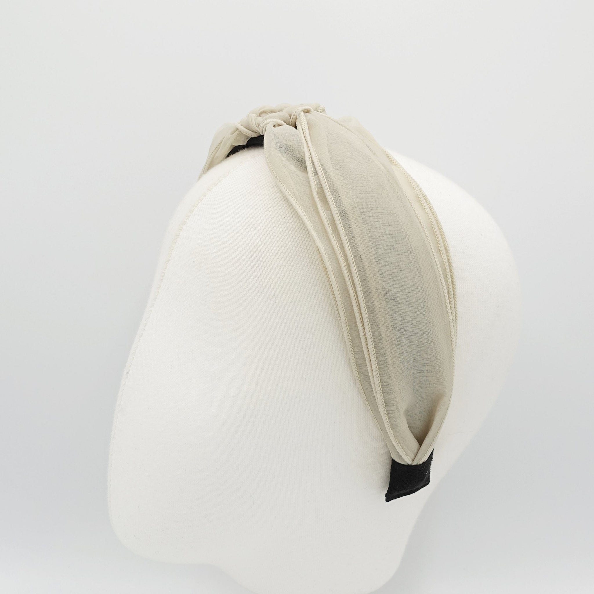 sheer fabric circle knotted headband organza style hairband knot hair accessory