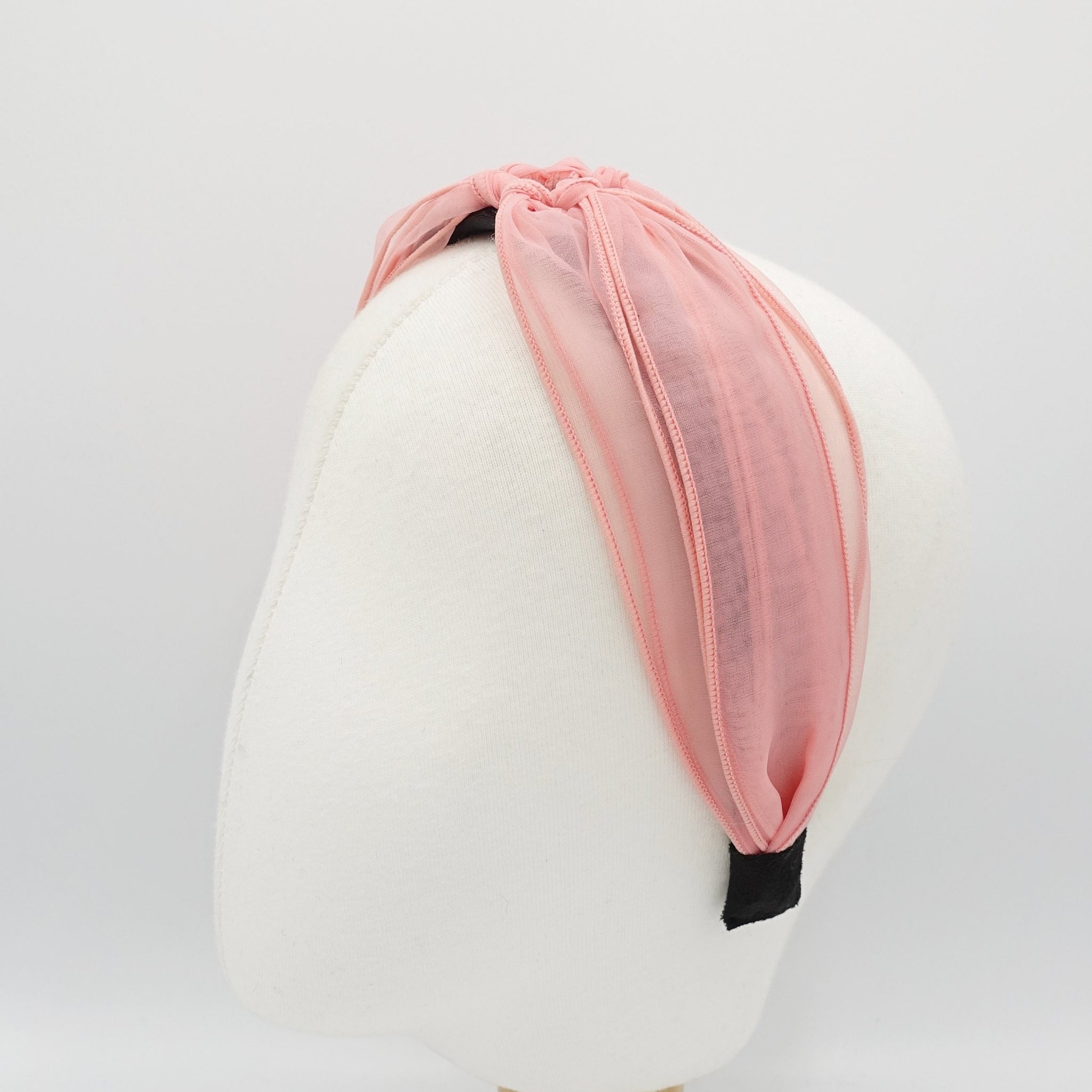 sheer fabric circle knotted headband organza style hairband knot hair accessory