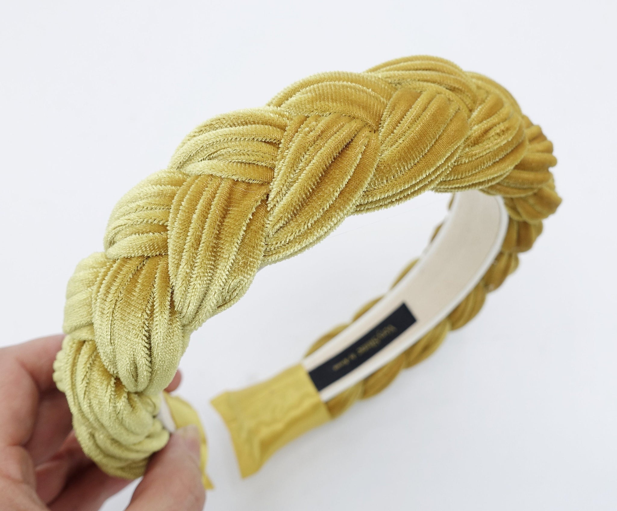 velvet braided headband wide version stylish chunky hairband women plaited hair accessory