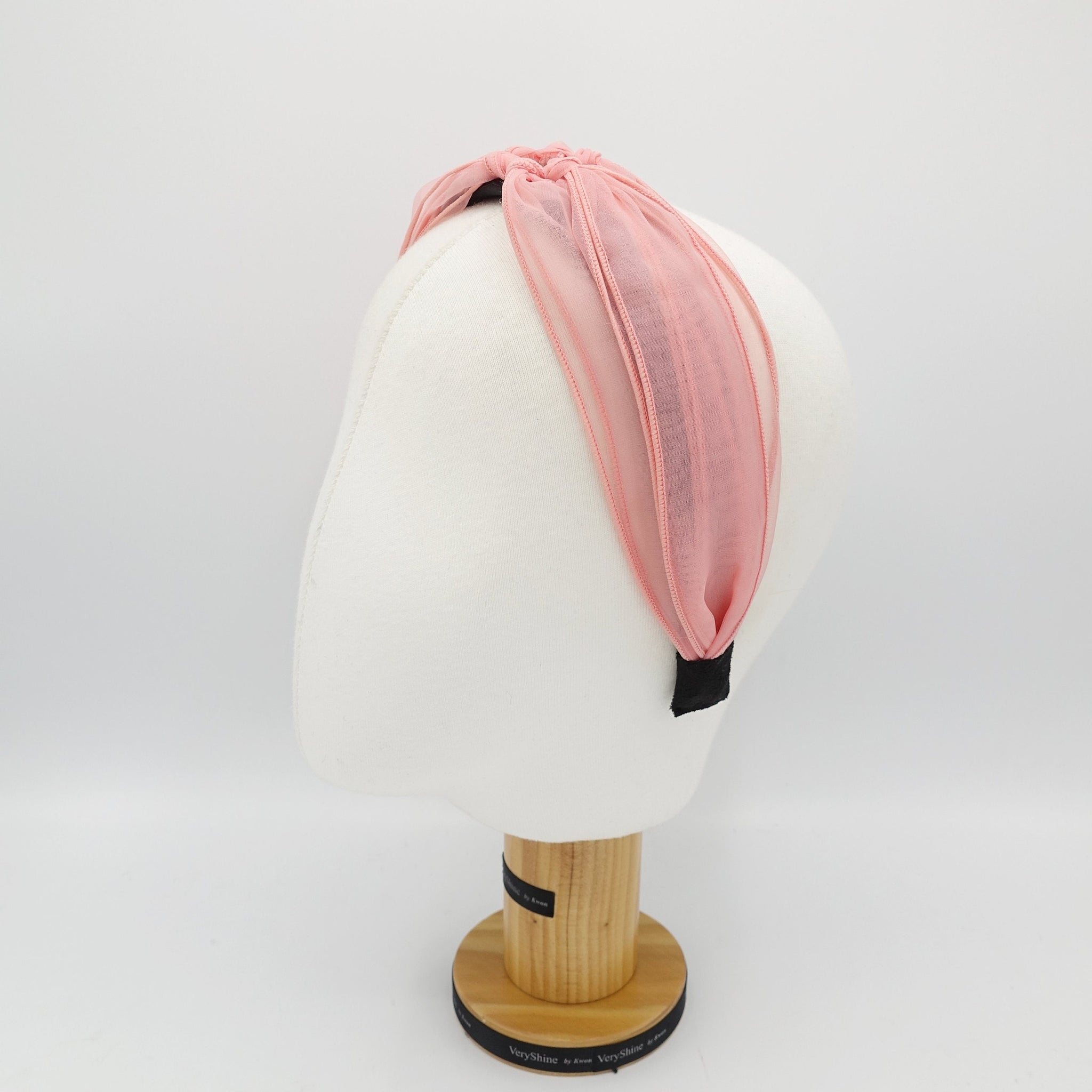 sheer fabric circle knotted headband organza style hairband knot hair accessory