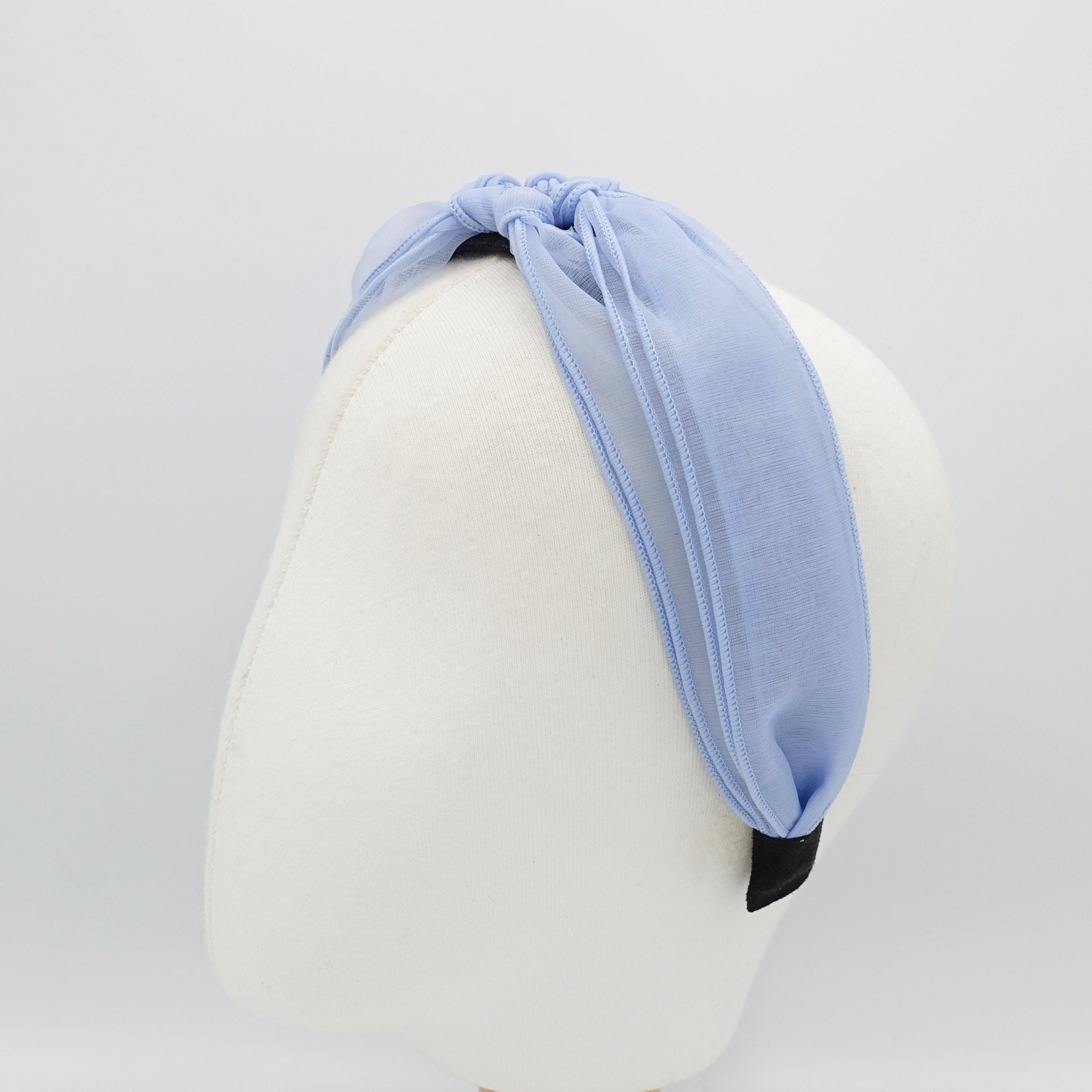 sheer fabric circle knotted headband organza style hairband knot hair accessory