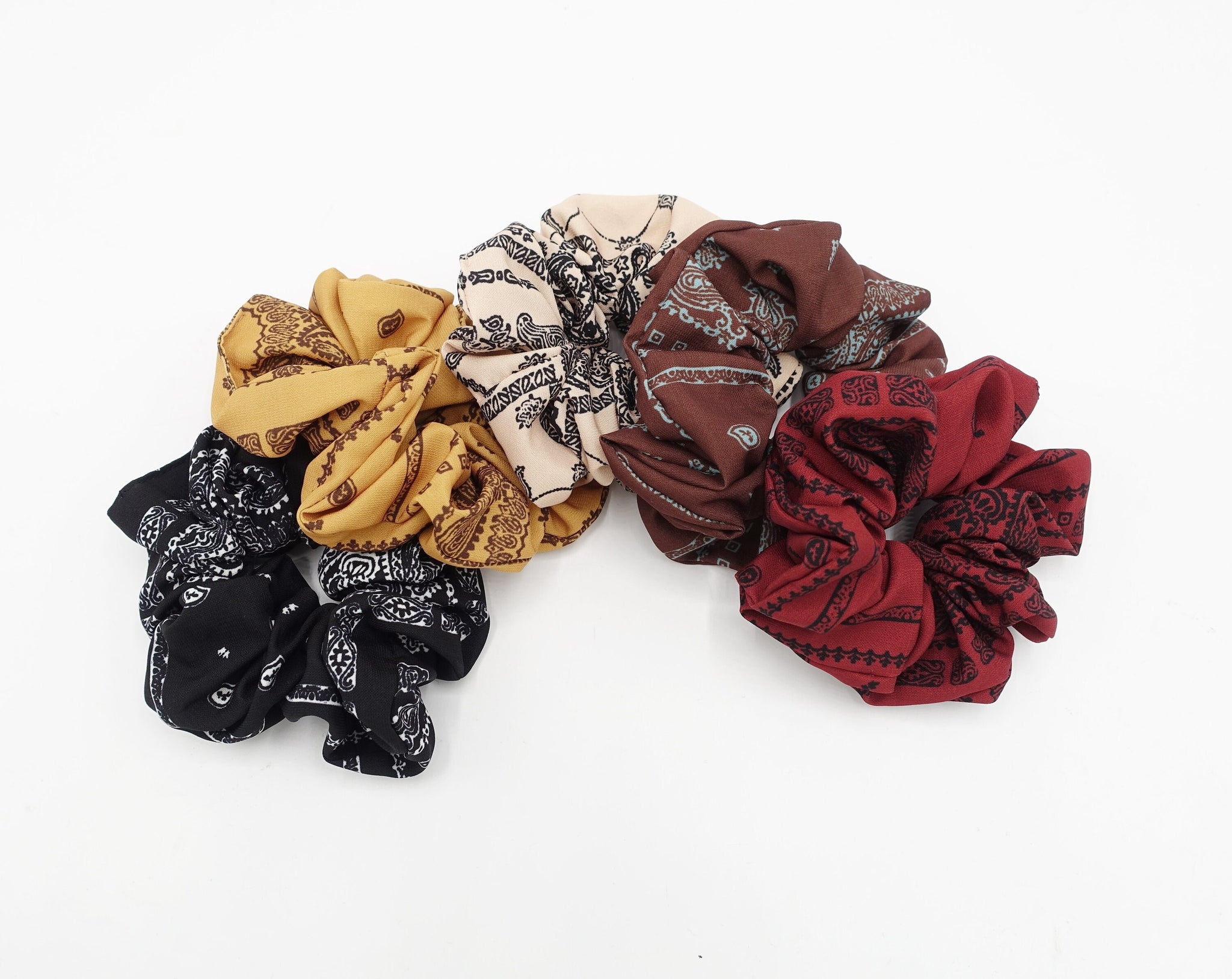 paisley print cotton scrunchies Autumn hair elastic women hair accessory