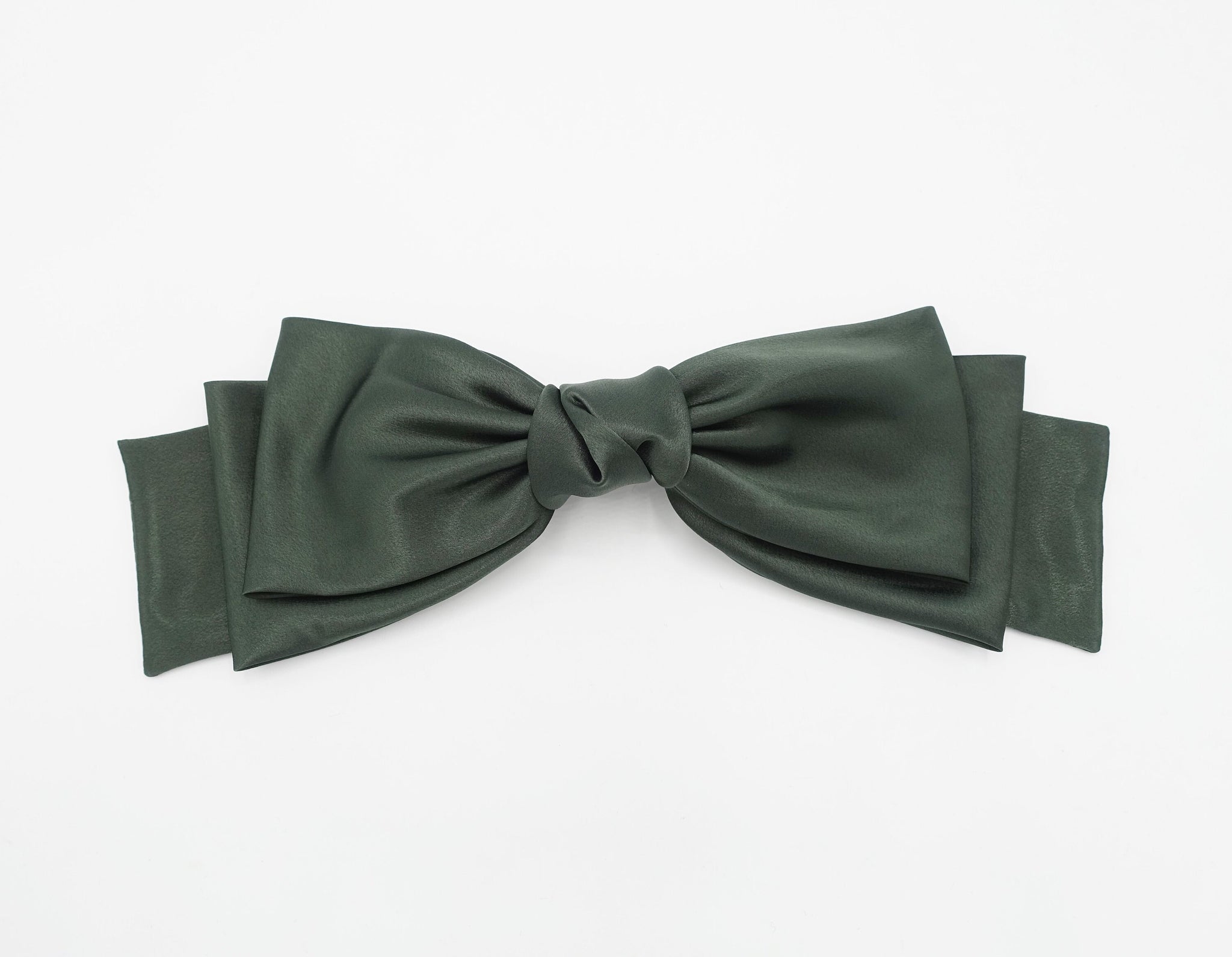 glossy satin large hair bow double layered droopy bow hair stylish hair accessory for women