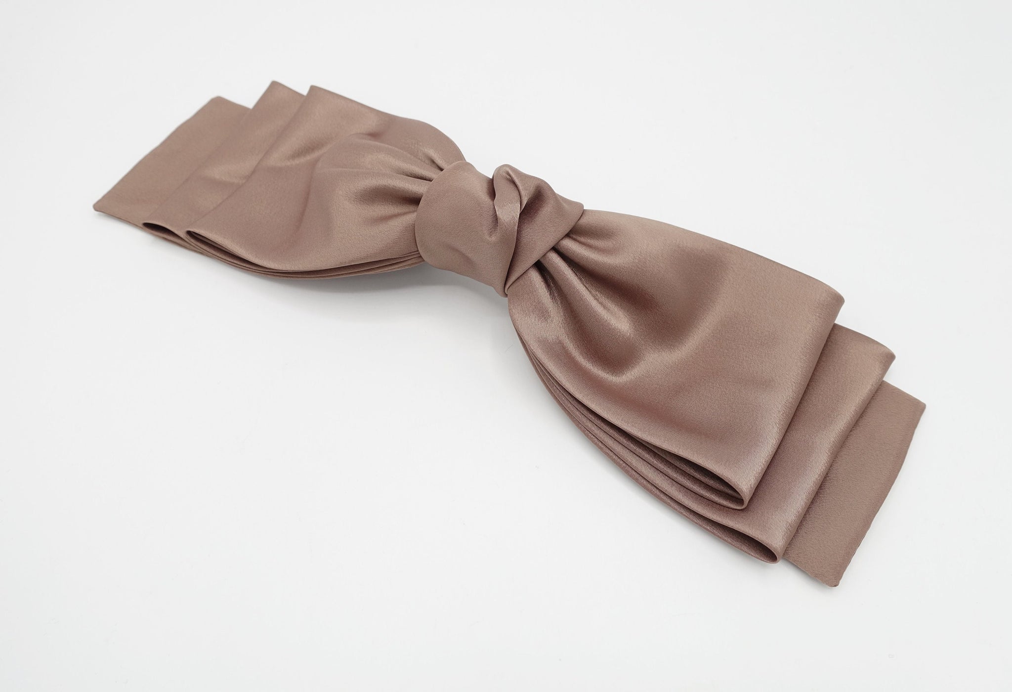 glossy satin large hair bow double layered droopy bow hair stylish hair accessory for women