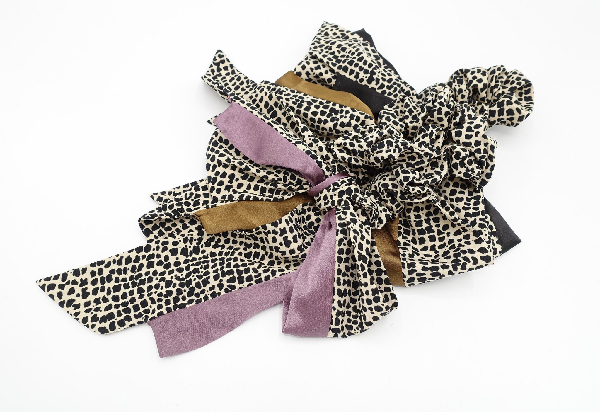 tail knot scrunchies animal print satin solid mix hair tie stylish hair accessory for women