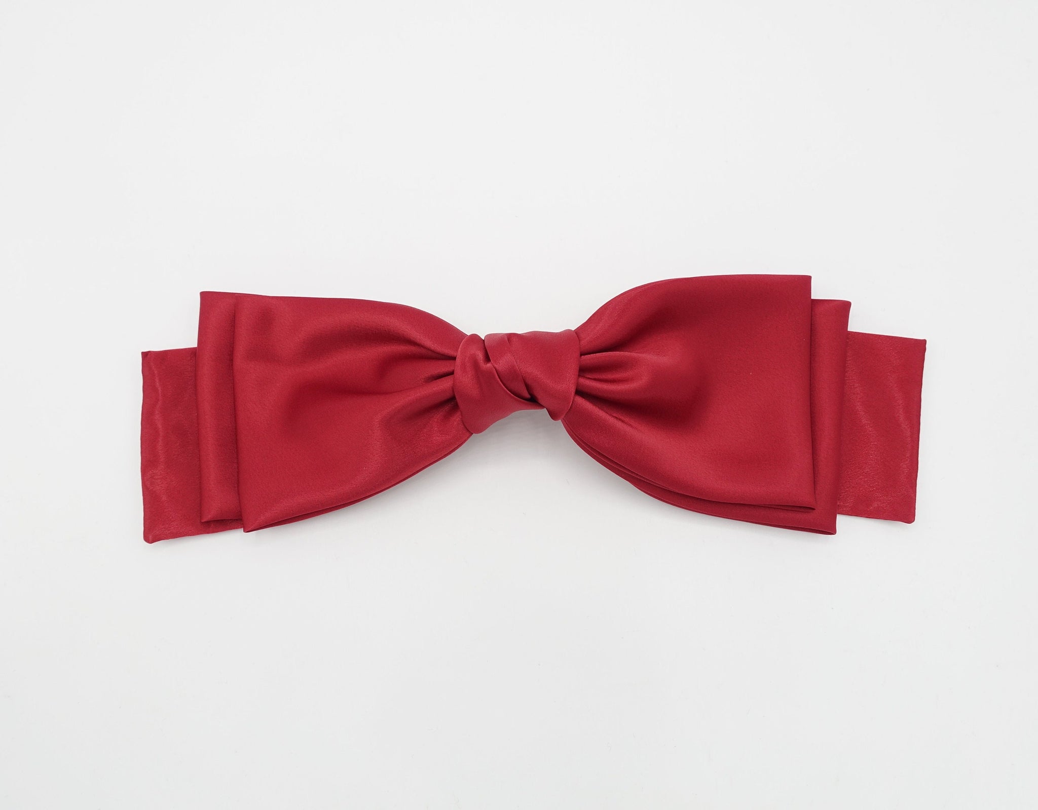 glossy satin large hair bow double layered droopy bow hair stylish hair accessory for women