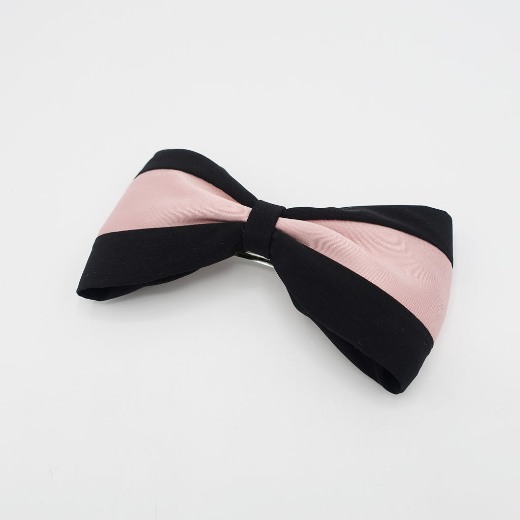 two tone satin hair bow