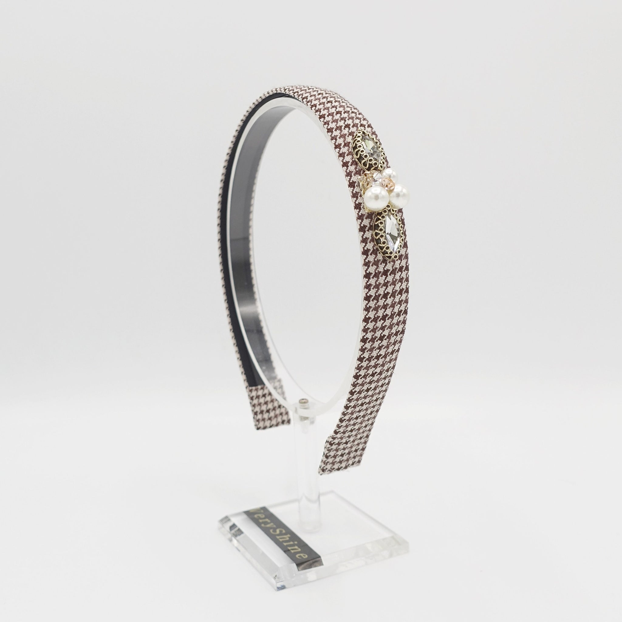 houndstooth headband jeweled embellished hairband for women