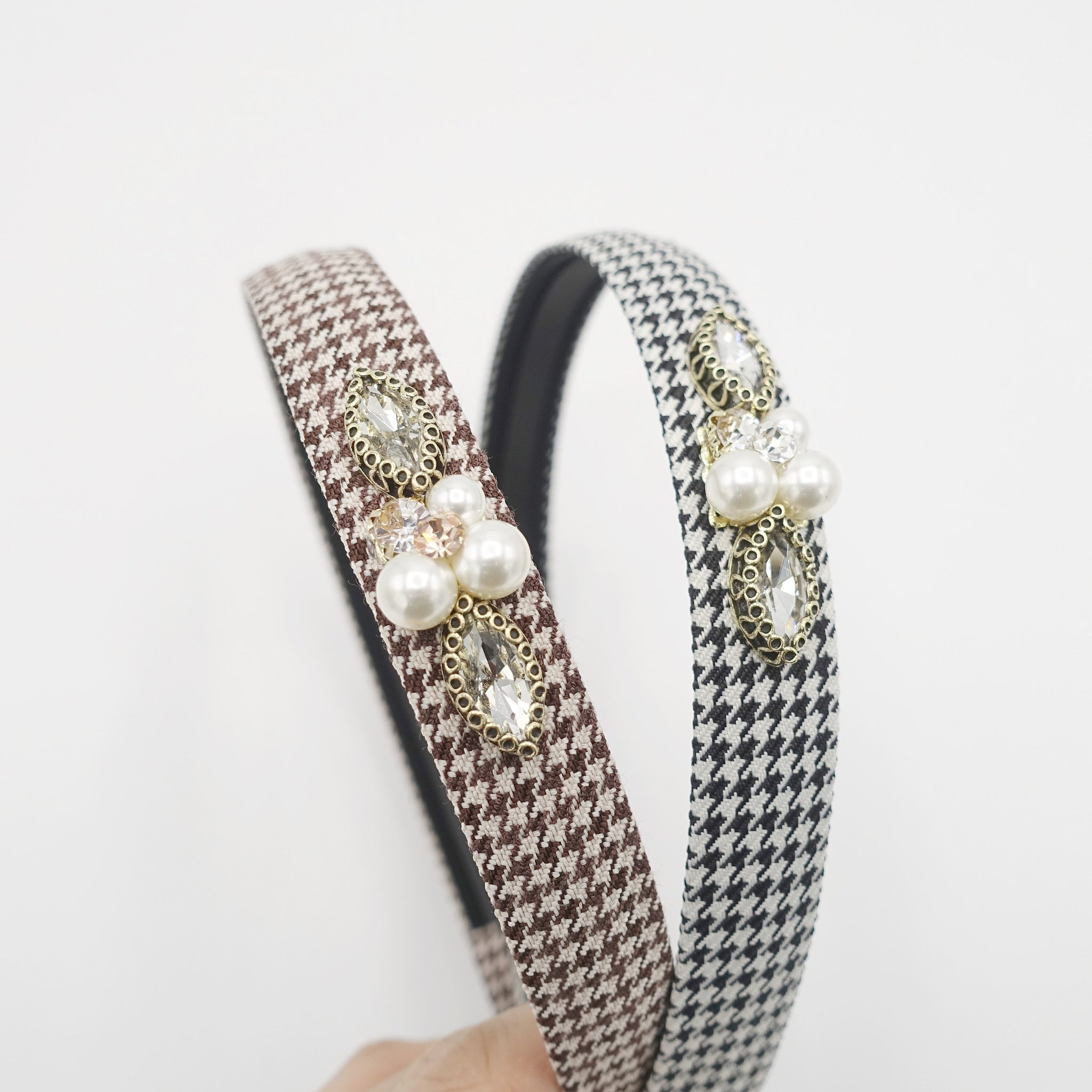 houndstooth headband jeweled embellished hairband for women