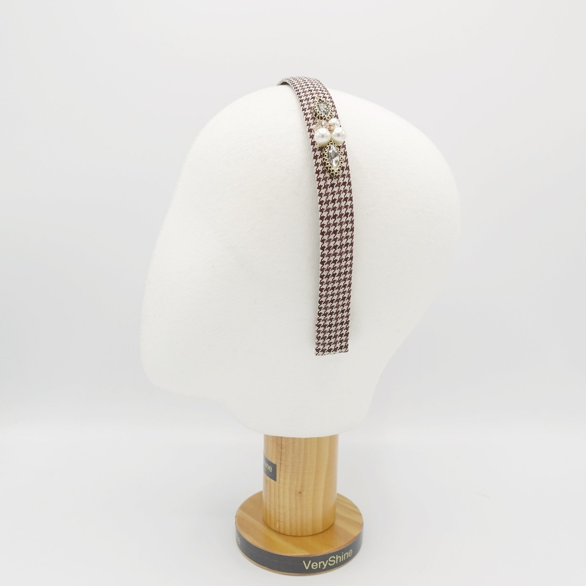houndstooth headband jeweled embellished hairband for women