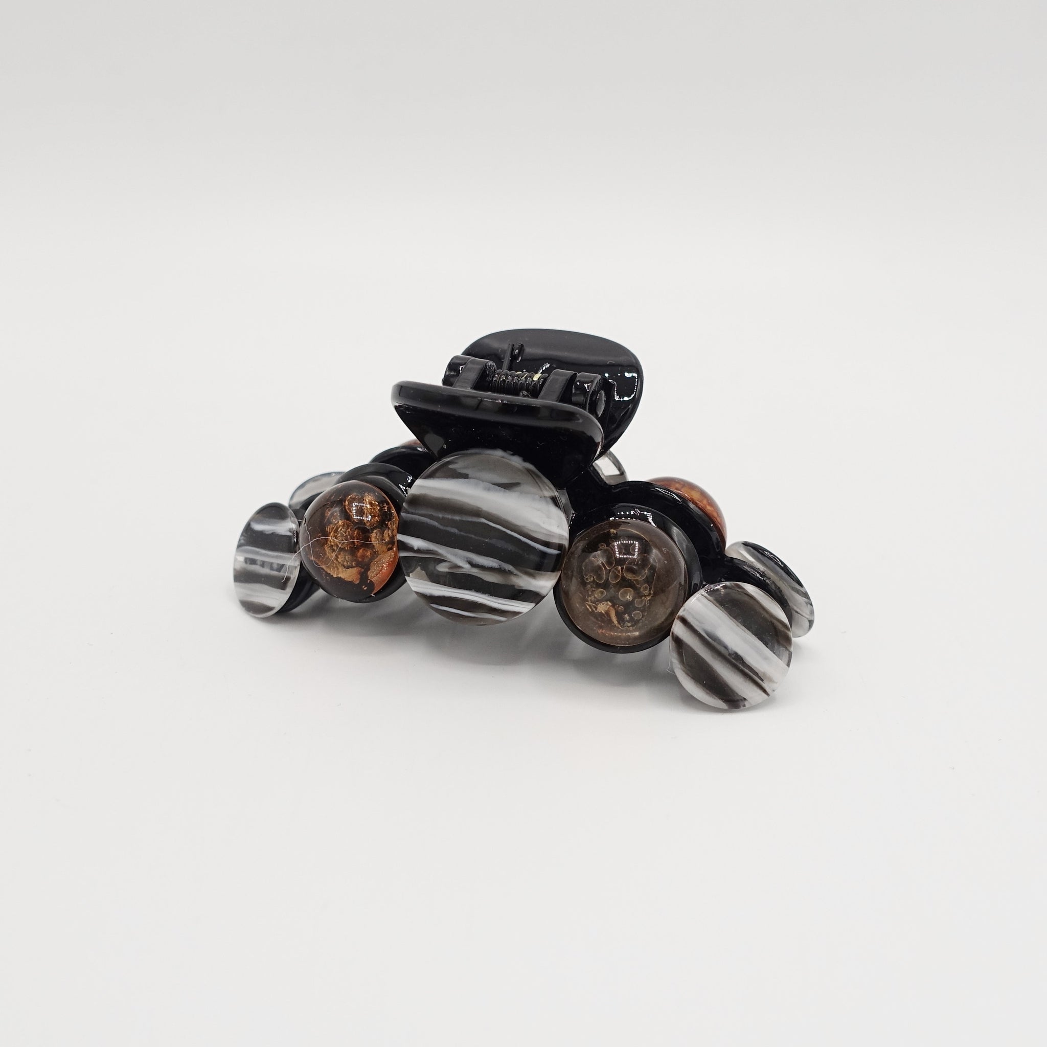 marble solid formica hair claw embellished clamp updo hair accessory for women