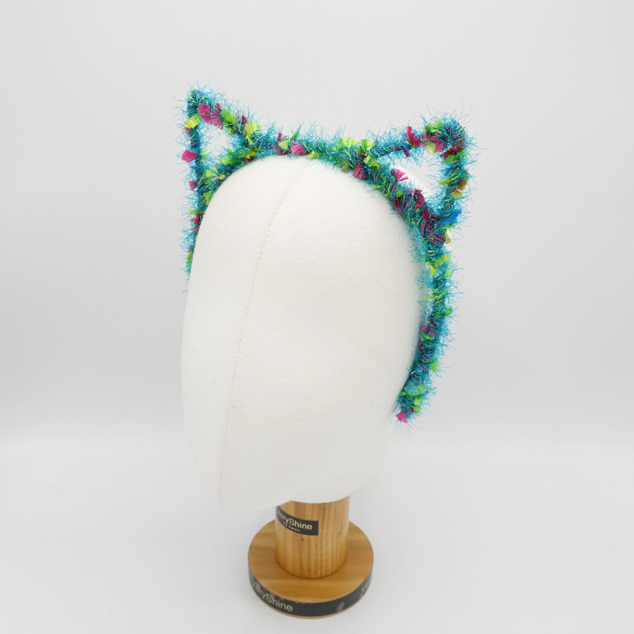 cat ear headband frayed edge fabric wrap event headband