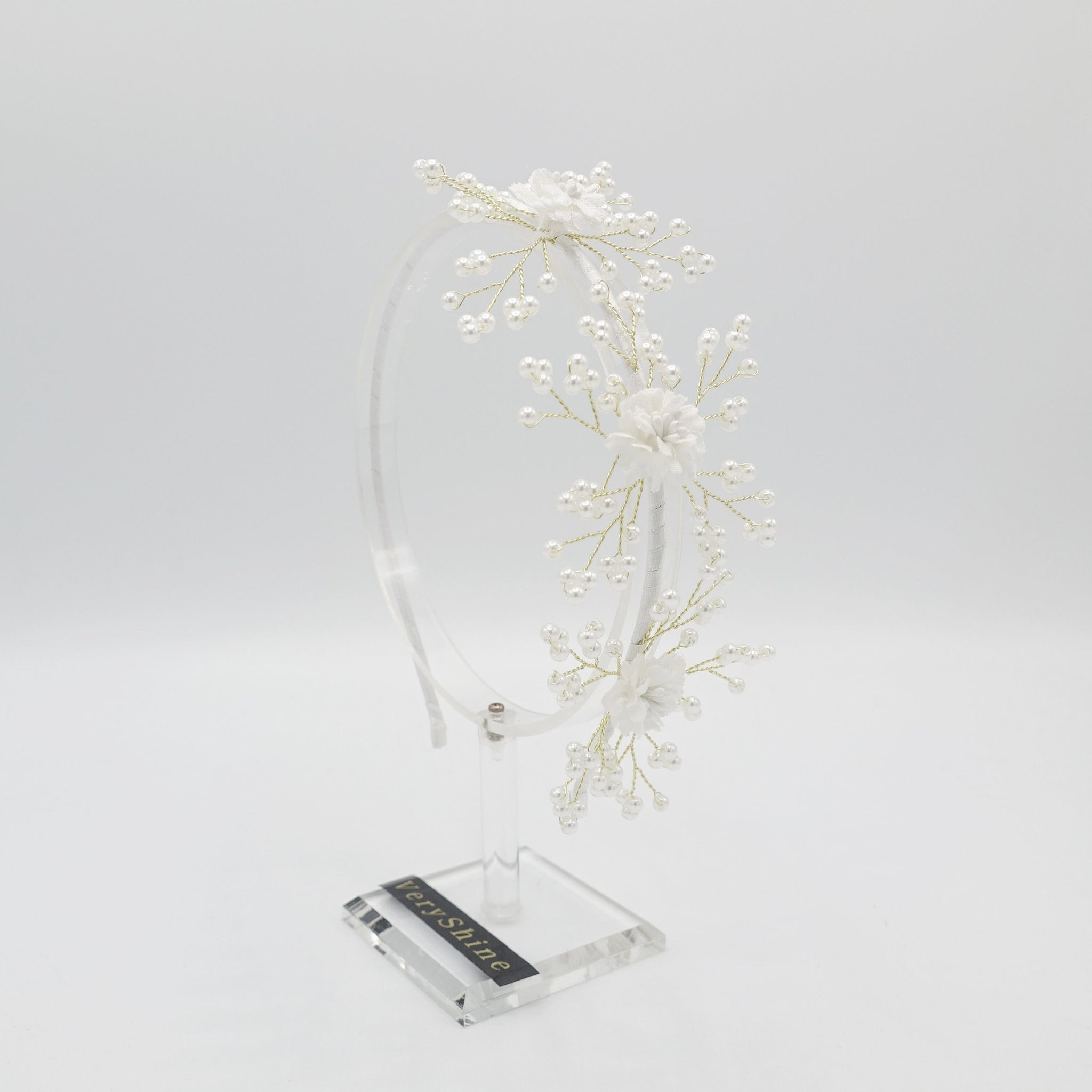 pearl branch headband bridal flower hairband for wedding