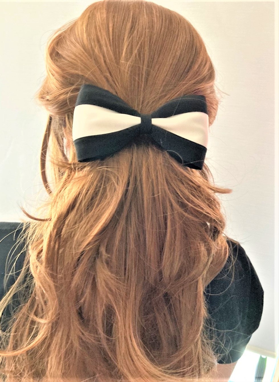 two tone satin hair bow