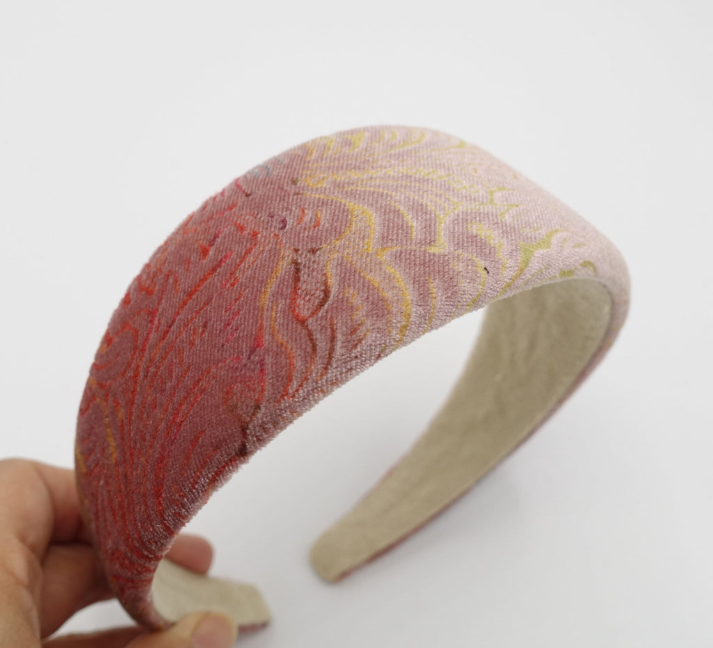 velvet headband flower patterned hairband for women