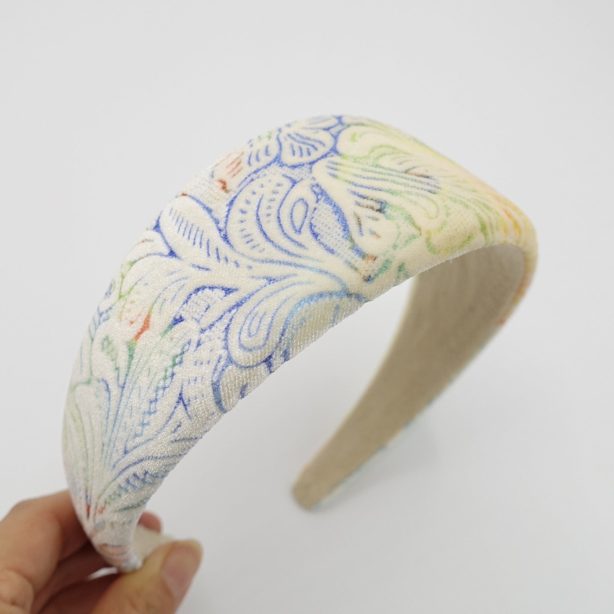 velvet headband flower patterned hairband for women