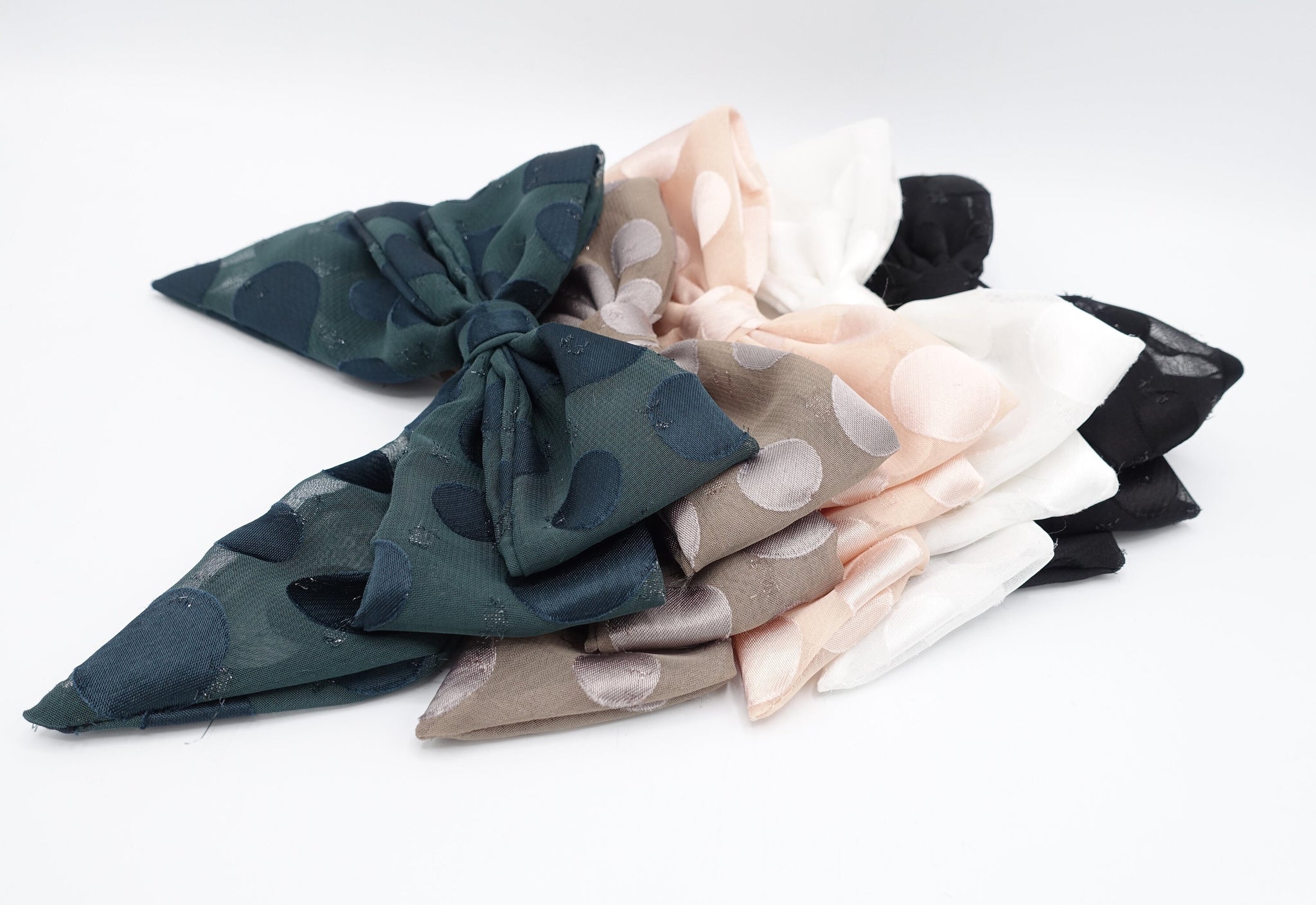 chiffon dot hair bow for women