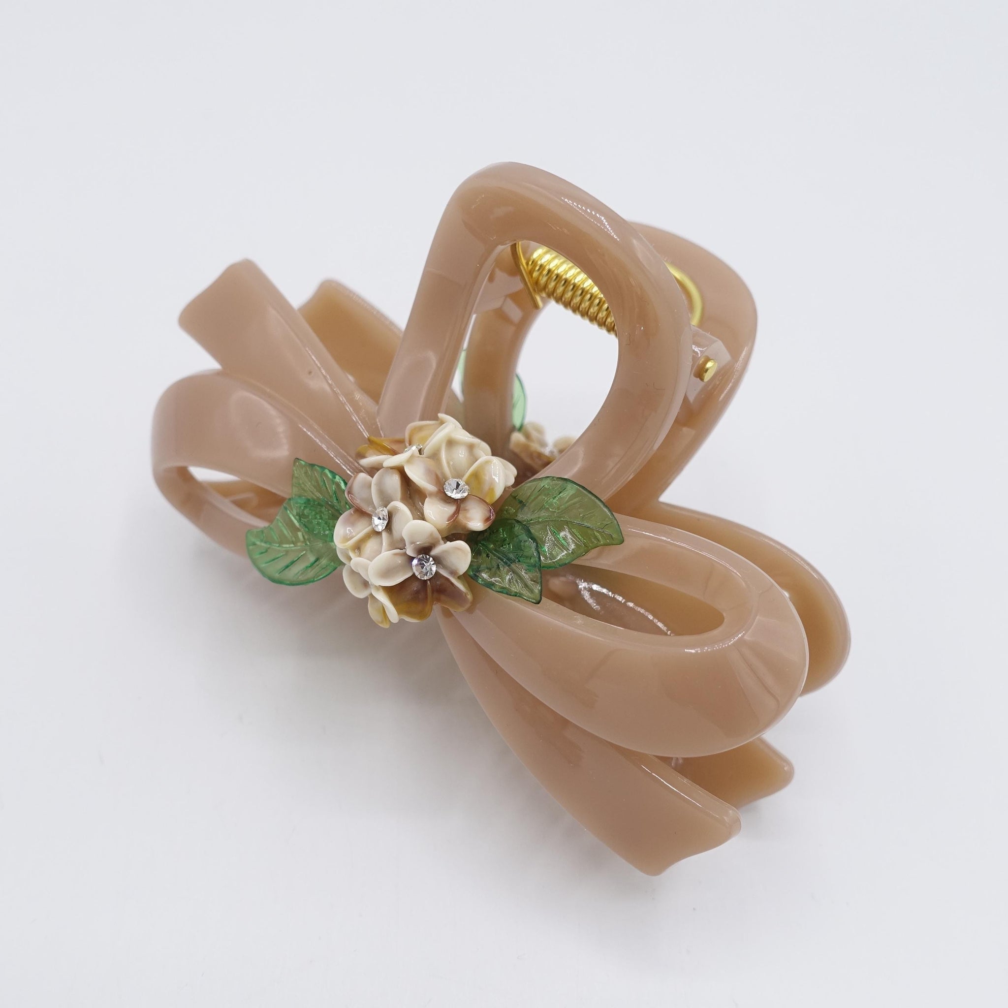 acrylic flower hair claw, bow flower hair claw