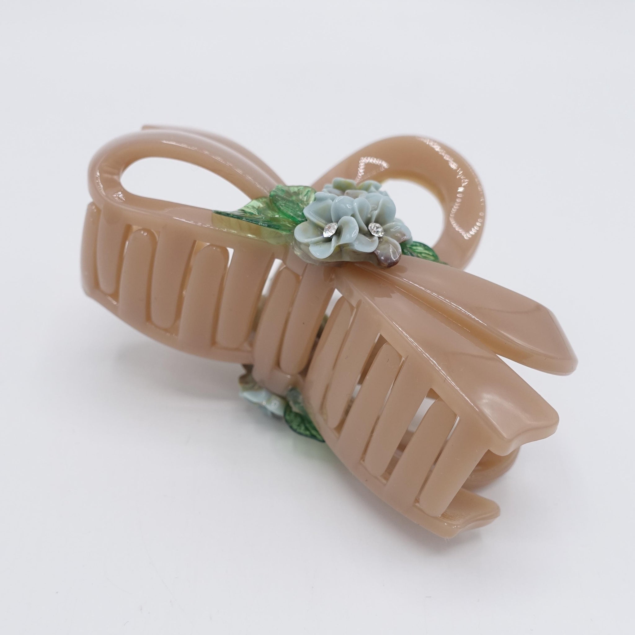 acrylic flower hair claw, bow flower hair claw