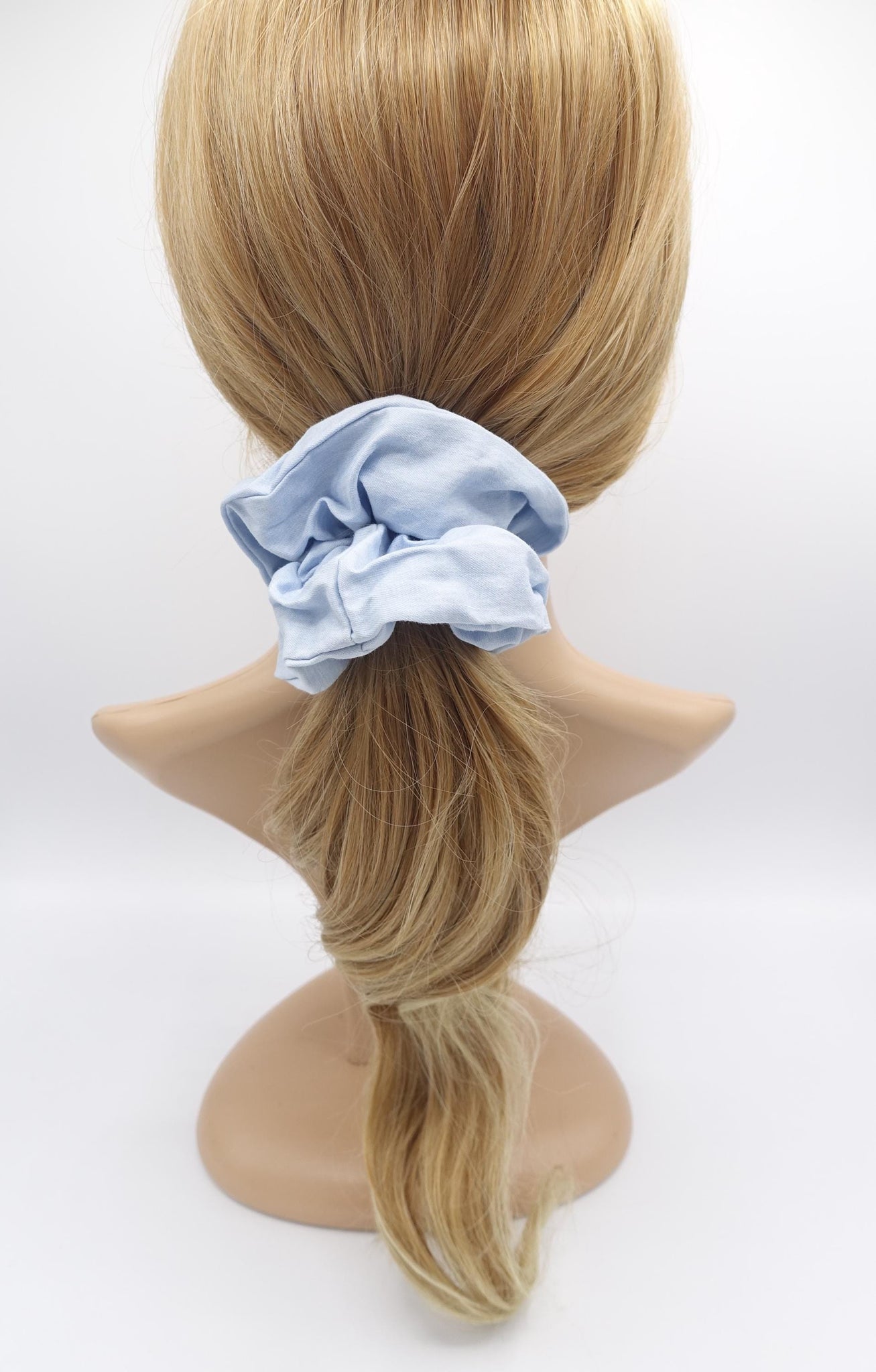 denim scrunchies, blue jean hair tie for women