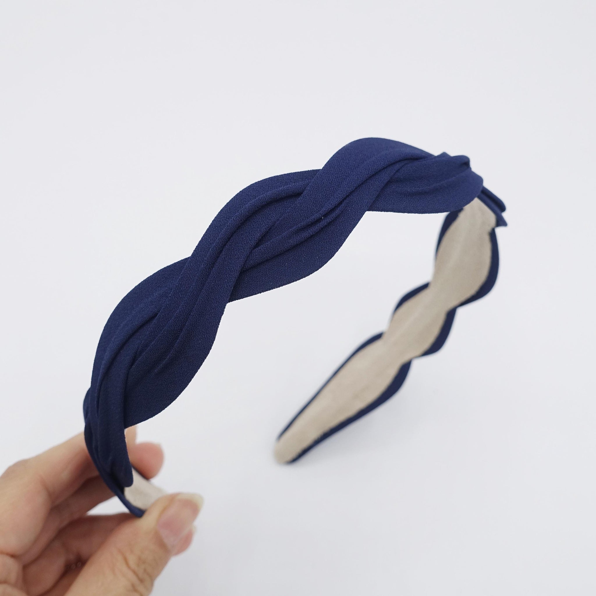 chiffon wave headband, narrow headband for women