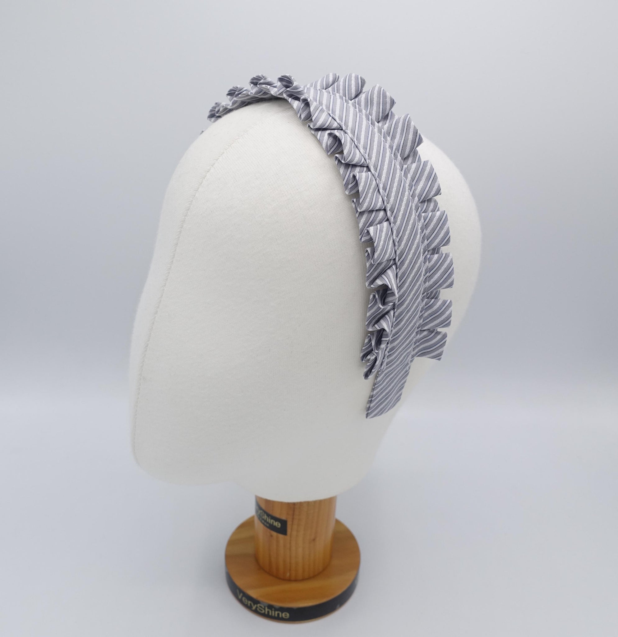 pleated headband, stripe headband for women