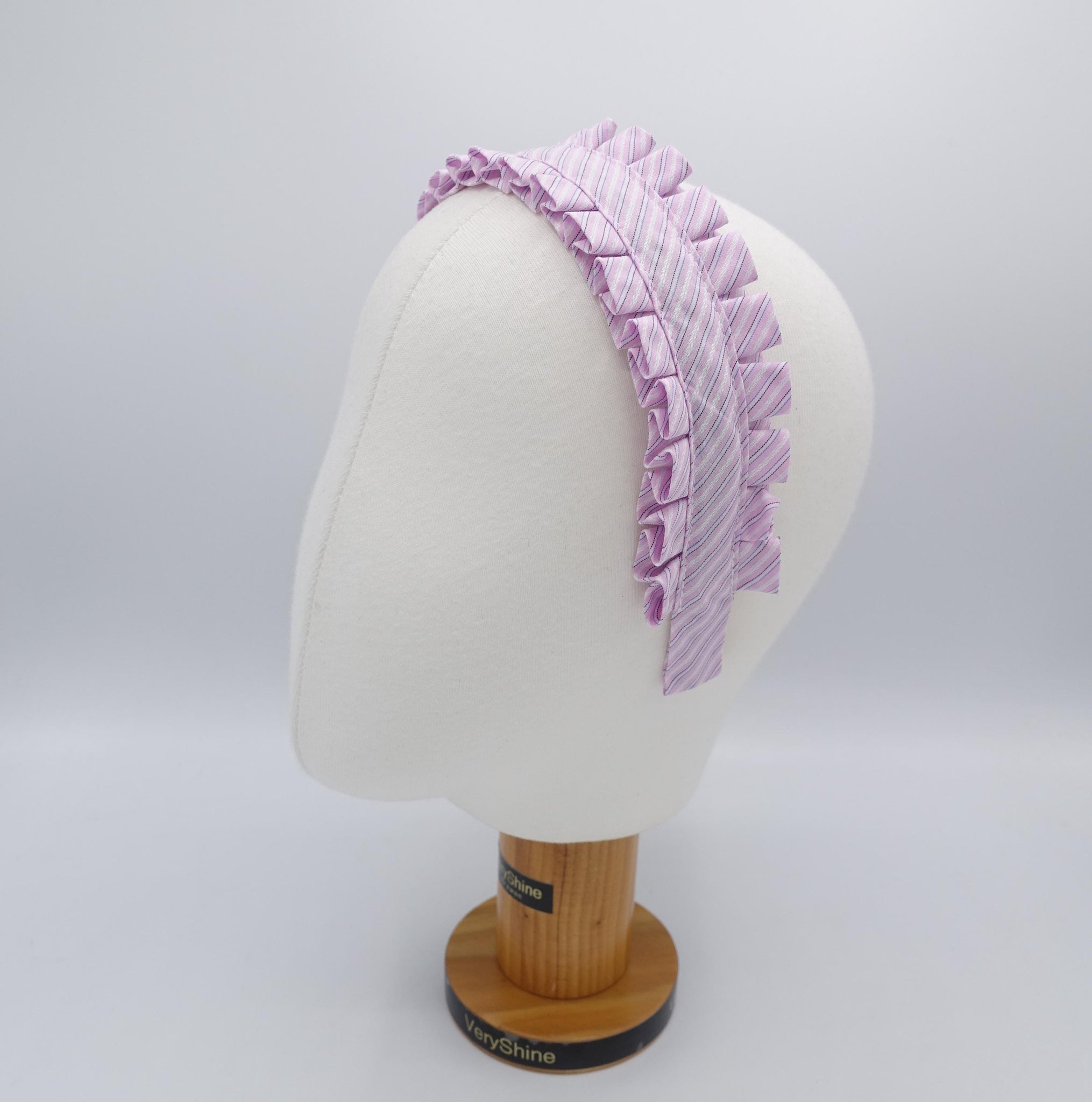 pleated headband, stripe headband for women