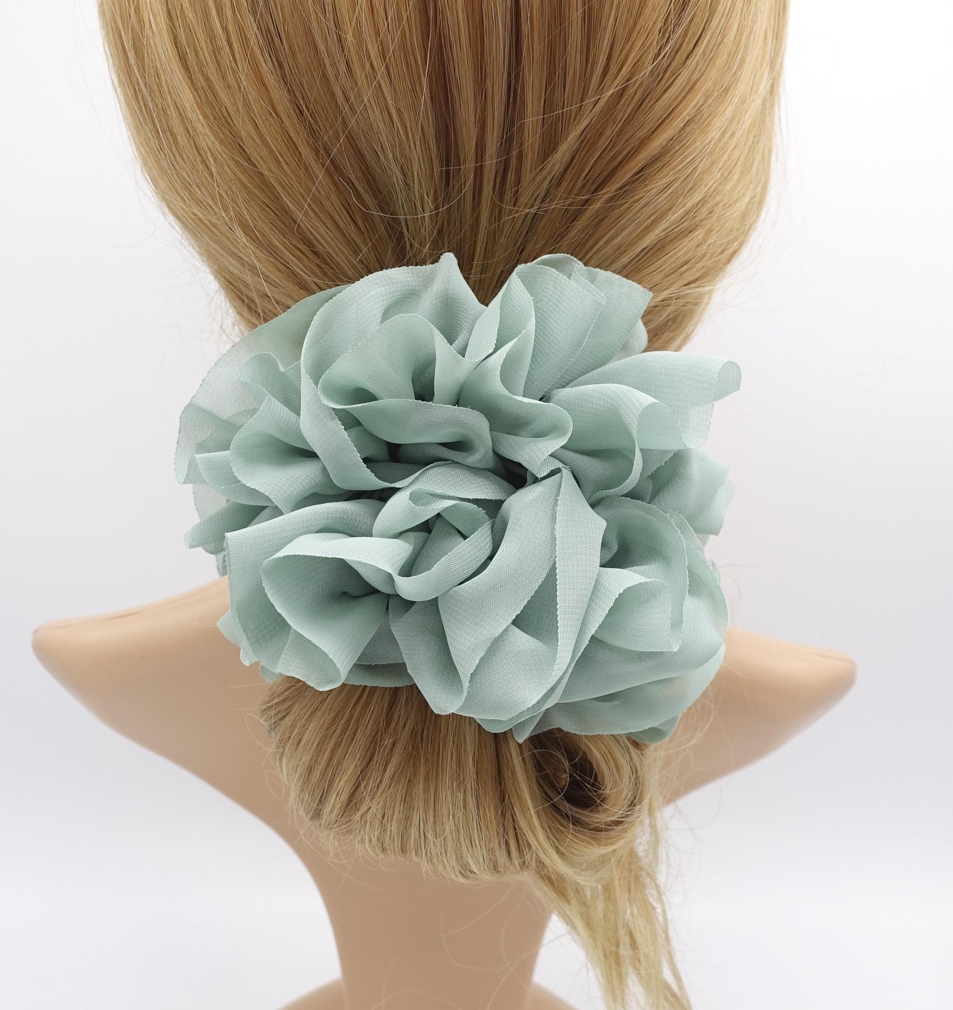 ruffle volume scrunchies, chiffon scrunchies for women