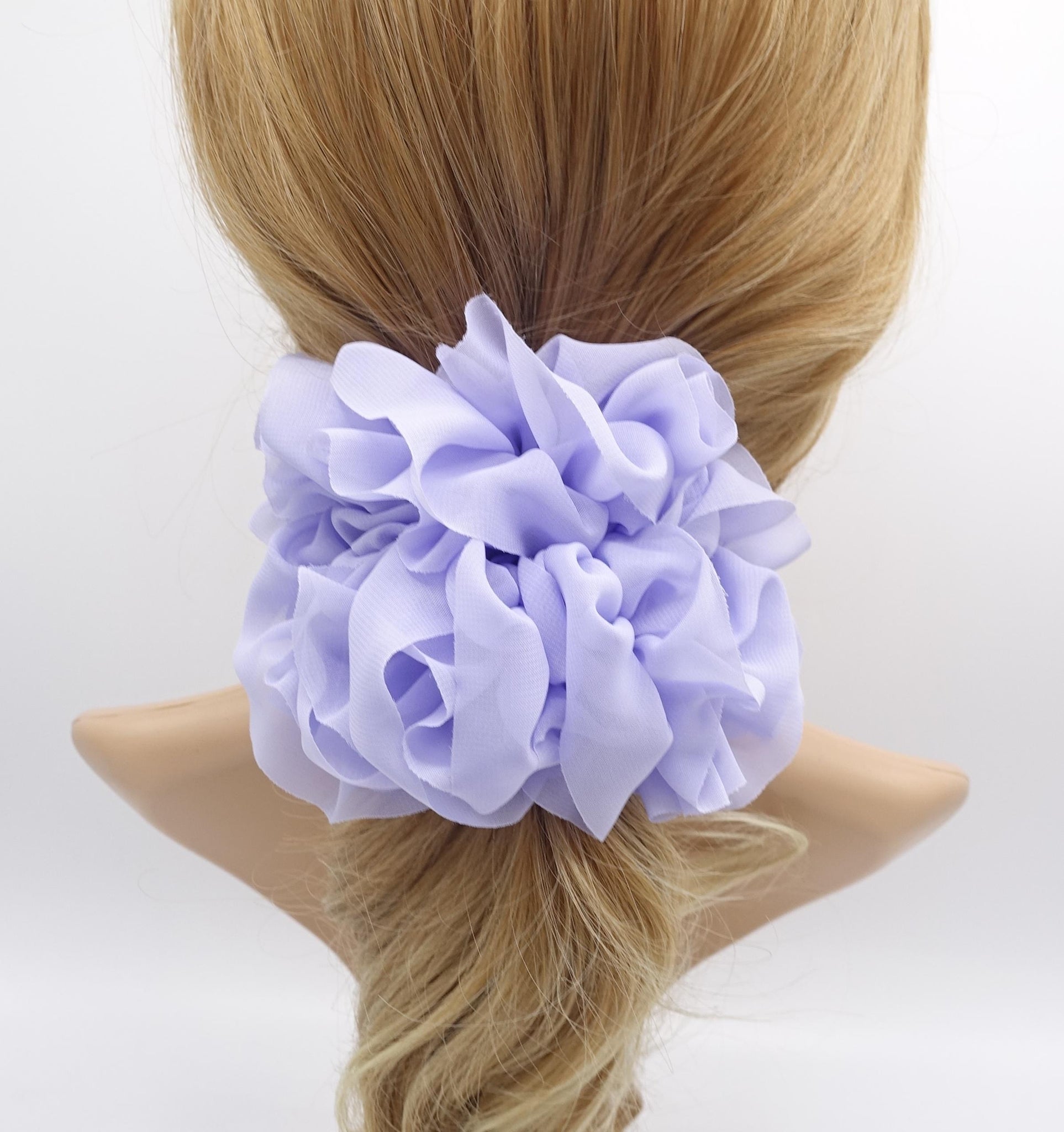ruffle volume scrunchies, chiffon scrunchies for women