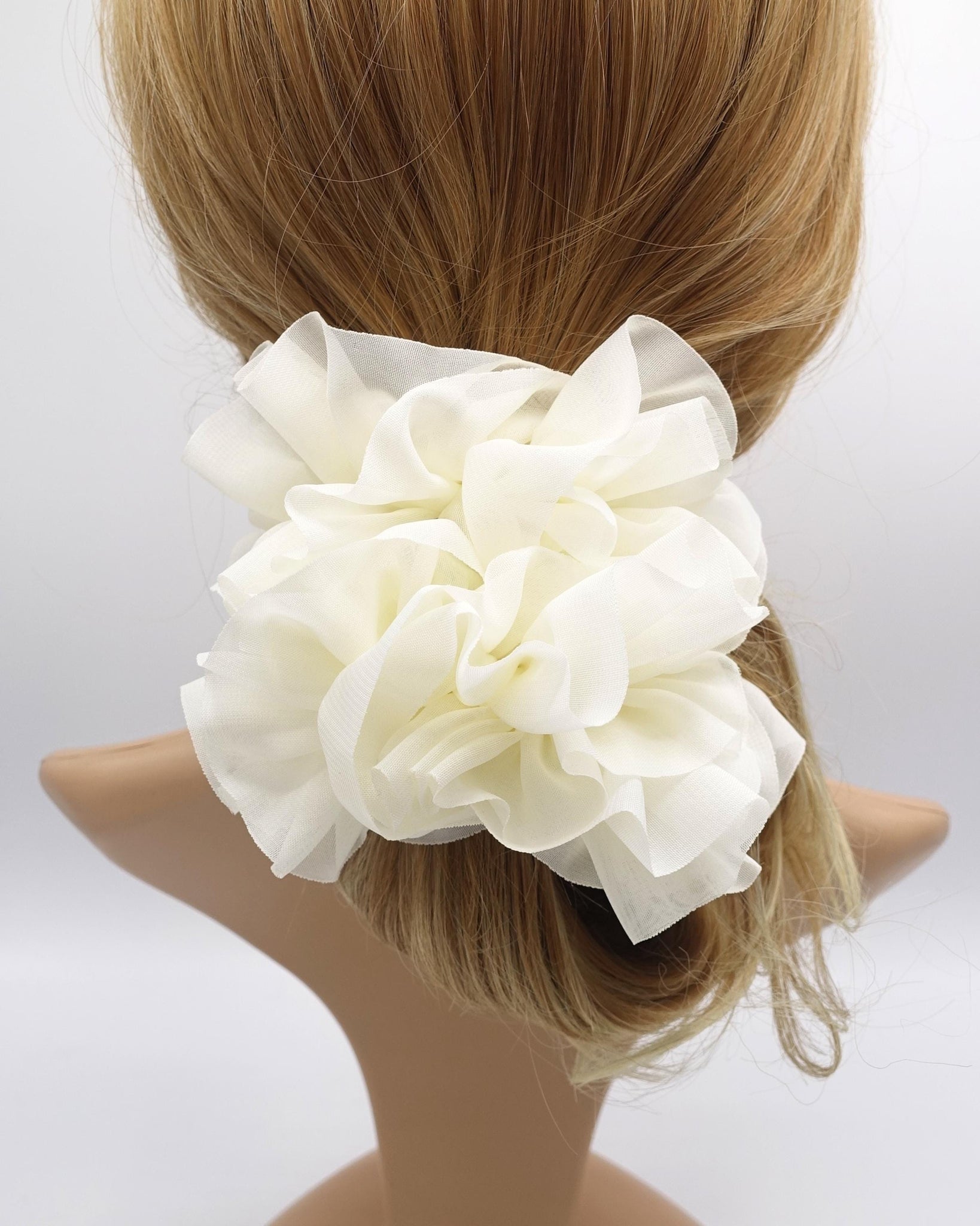 ruffle volume scrunchies, chiffon scrunchies for women