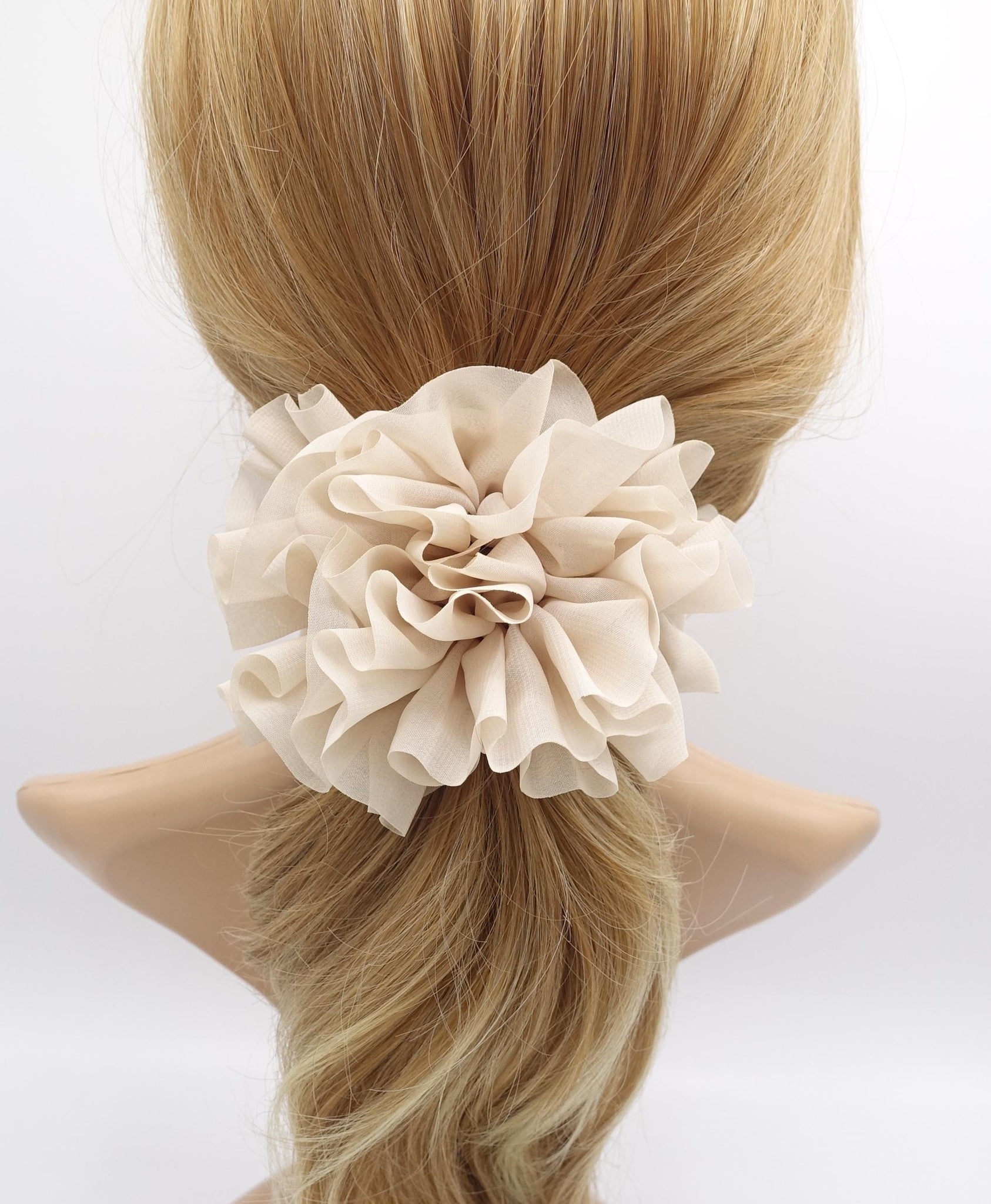 ruffle volume scrunchies, chiffon scrunchies for women