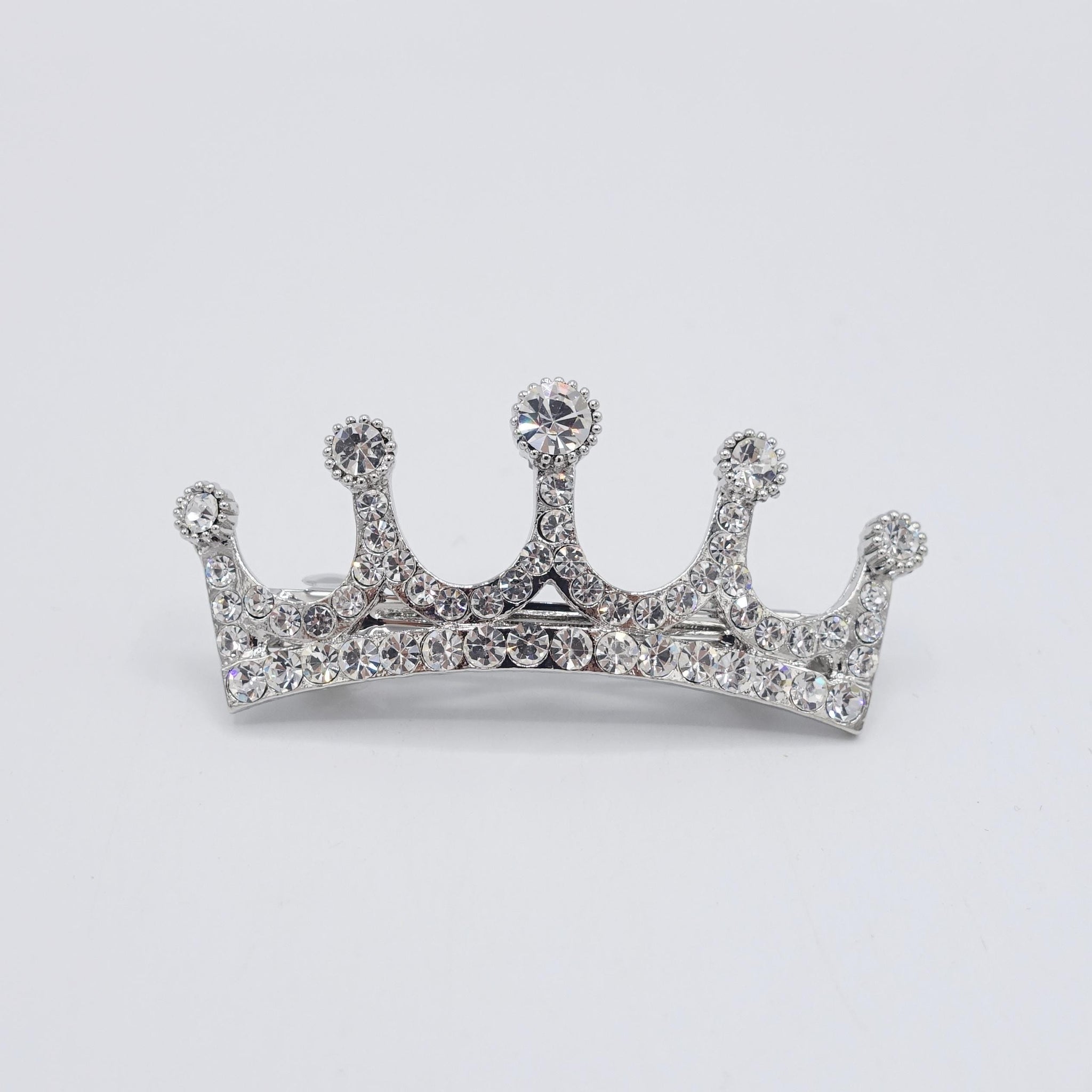 tiara hair barrette, bridal hair barrette, rhinestone hair barrette for women