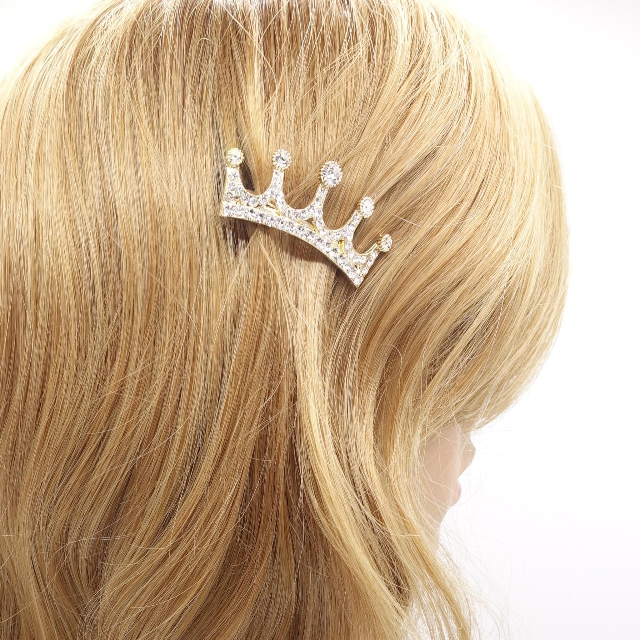 tiara hair barrette, bridal hair barrette, rhinestone hair barrette for women