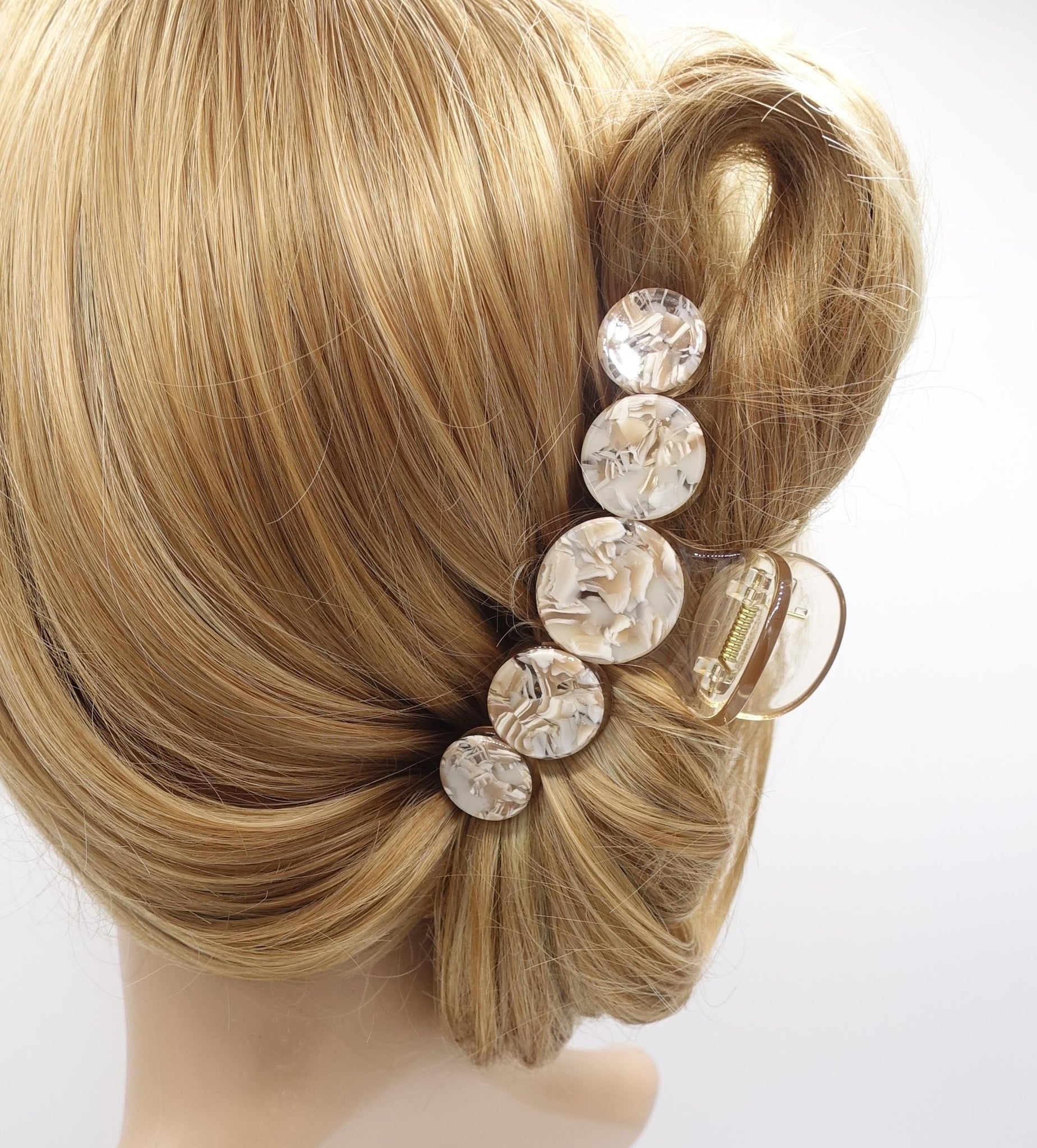 marble hair claw, cellulose acetate hair claw for women