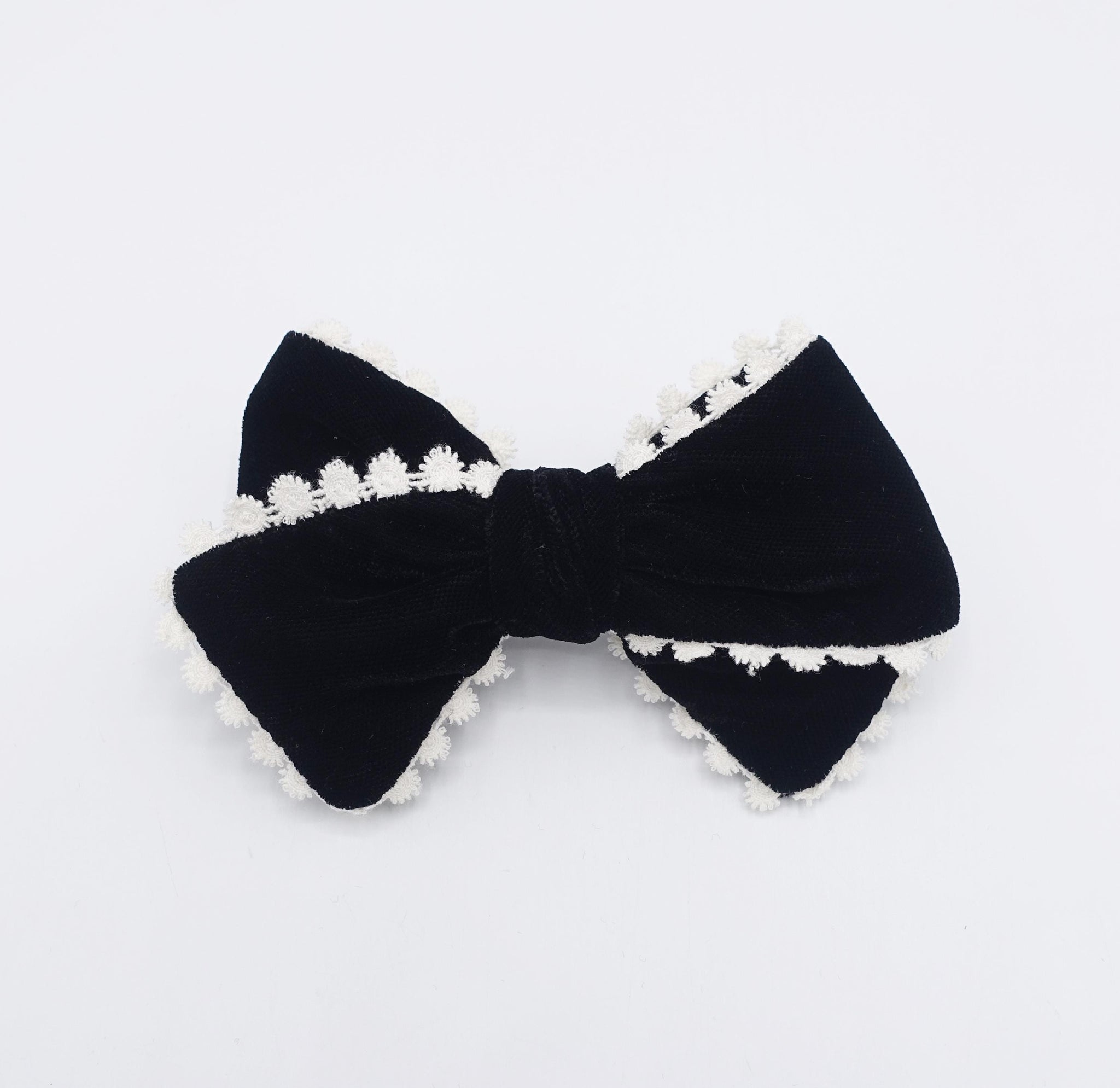 silk velvet hair bow, lace hair bow, feminine hair bow for women