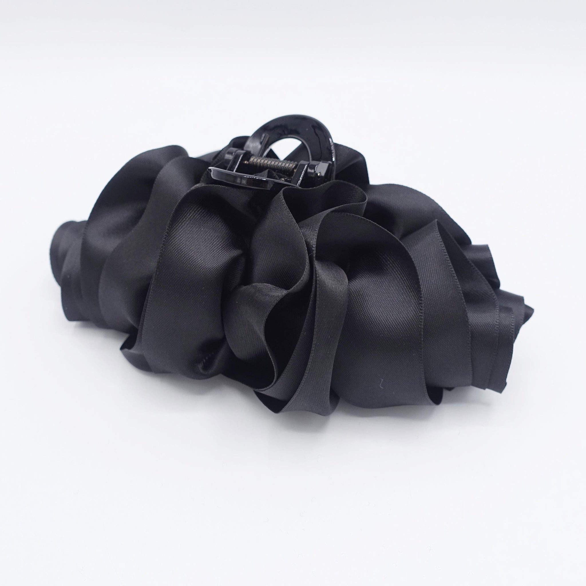 satin bow claw, Croissant hair claw for women